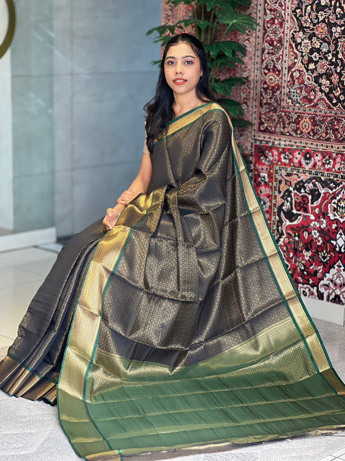 Zari Weaving Floral Patterned Semi Silk Saree | KAC190