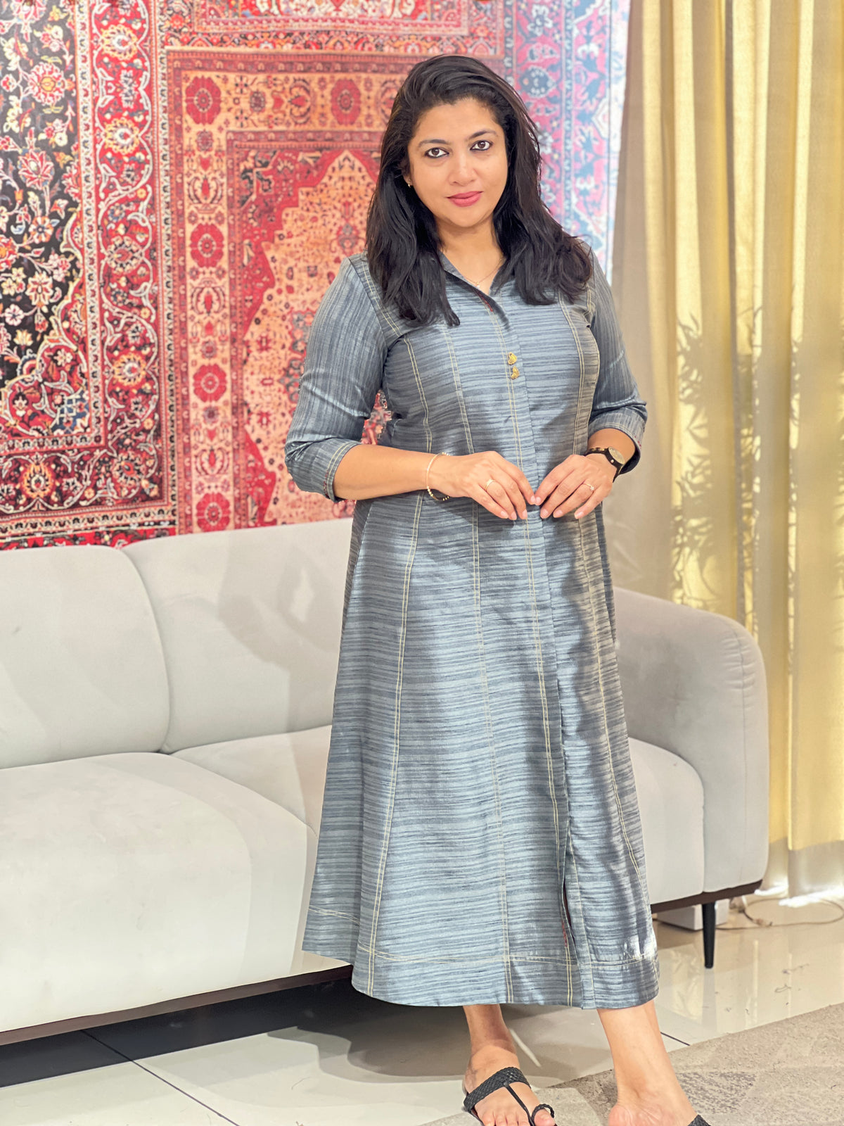 Steel Grey Shirt Dress | DN835