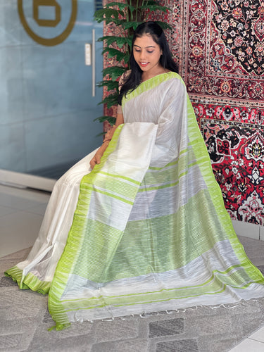 Temple Border Detailed Chanderi Finish Saree | NHH535