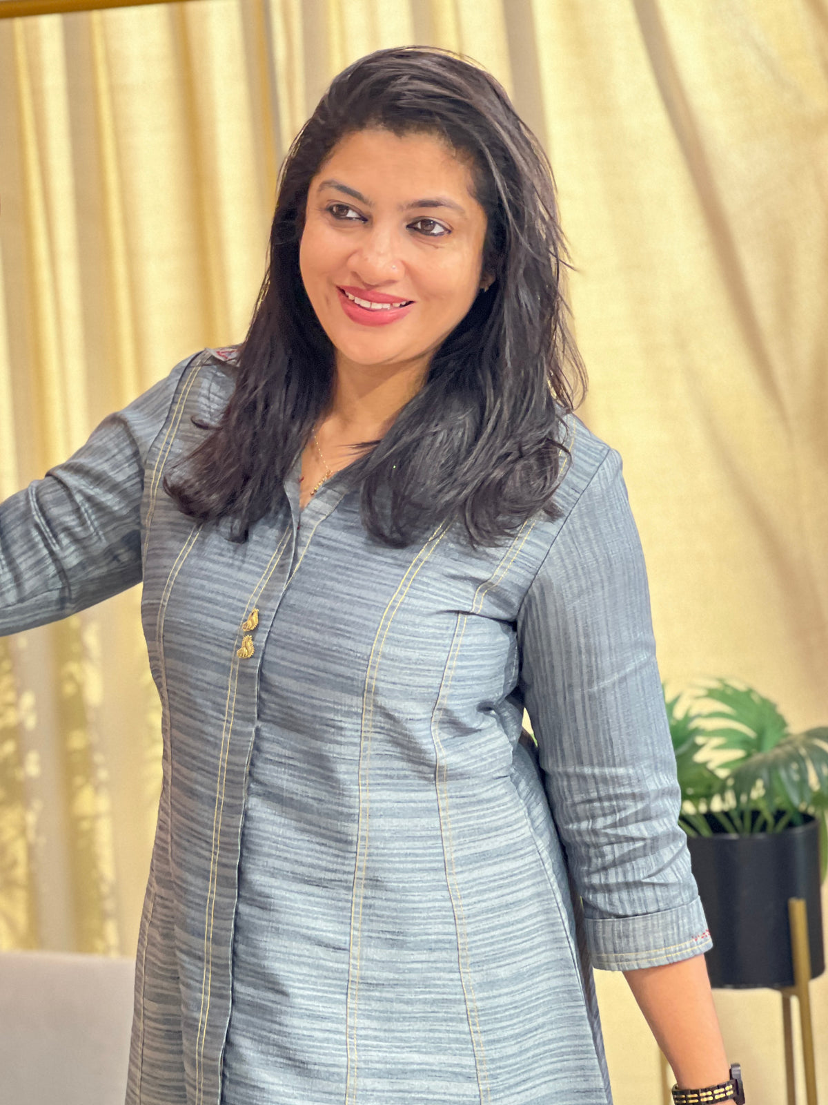 Steel Grey Shirt Dress | DN835