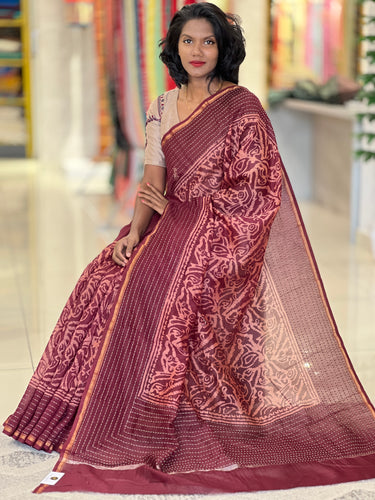 Batik Printed Chanderi Silk Saree | RGD431