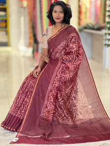 Batik Printed Chanderi Silk Saree | RGD431
