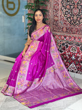 Silver Zari & Thread Weaved Semi Banarasi Saree | NN360