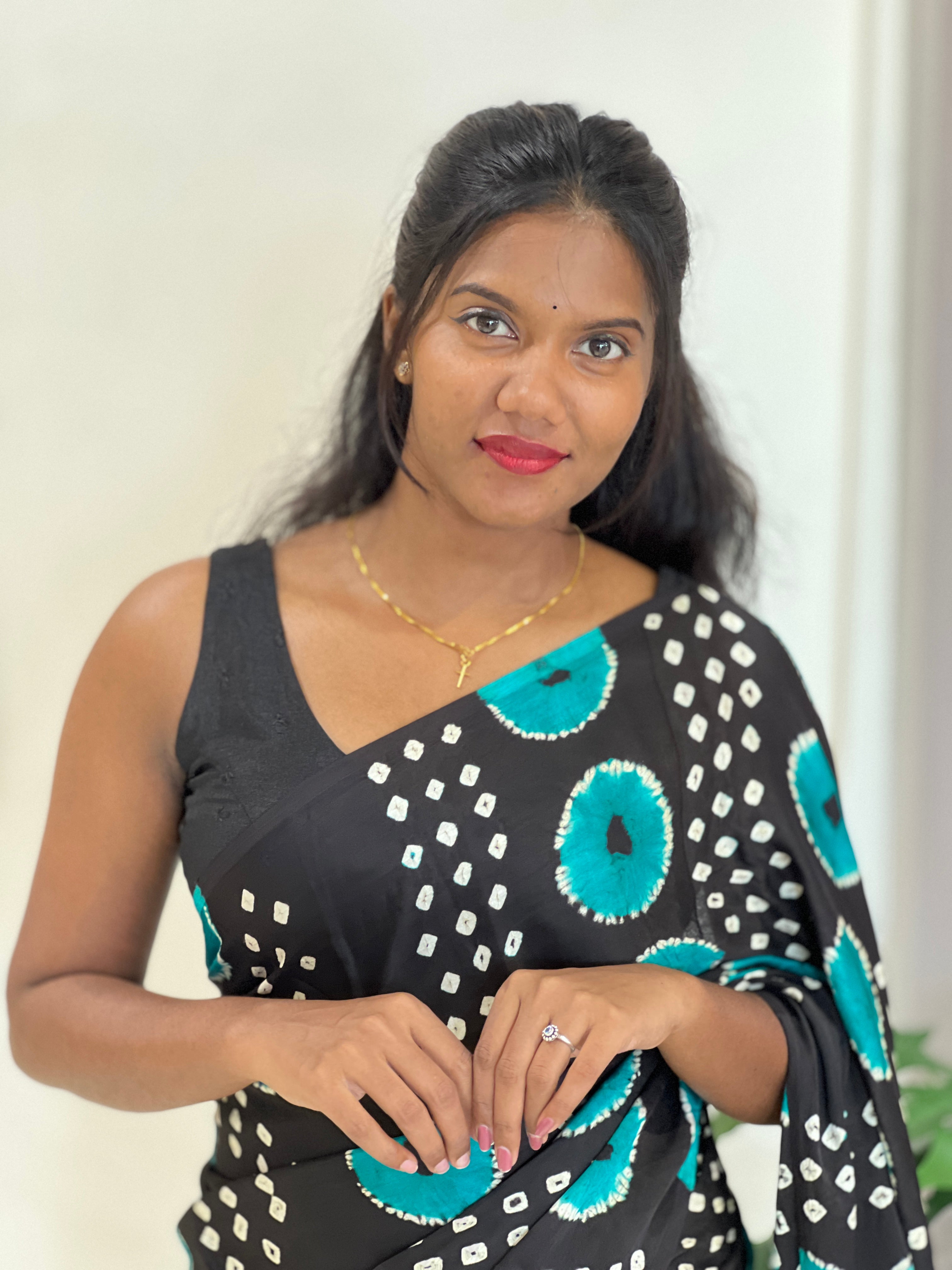 Lagdi Patta With Tie $ Dye Detailed Modal Silk Saree | MSE102