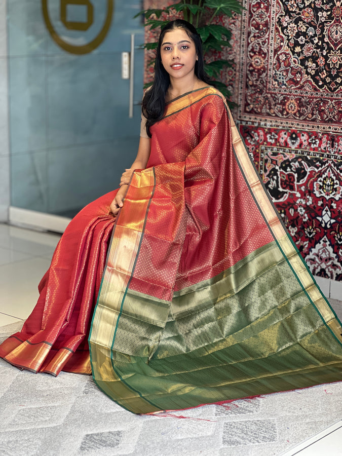 Zari Weaving Geometrical Pattern Semi Silk Saree | KAC187