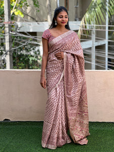 Printed Design  Embroidery Pallu Semi Silk | KSD103