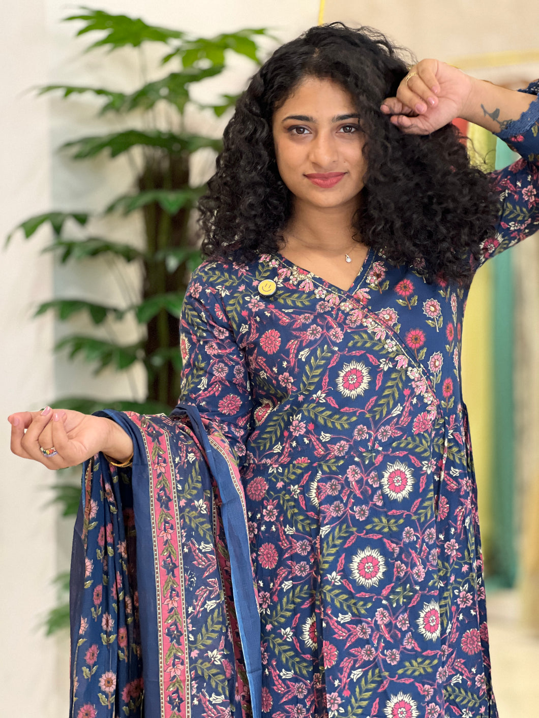 Angrakha Pattern Cotton Kurta Set | NCF283