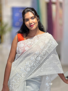 Floral Machine Embroidery Detailed Kota Saree | MR138