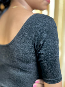 Stretchable Solid Knitted Shimmer Stitched Blouse | ALA104