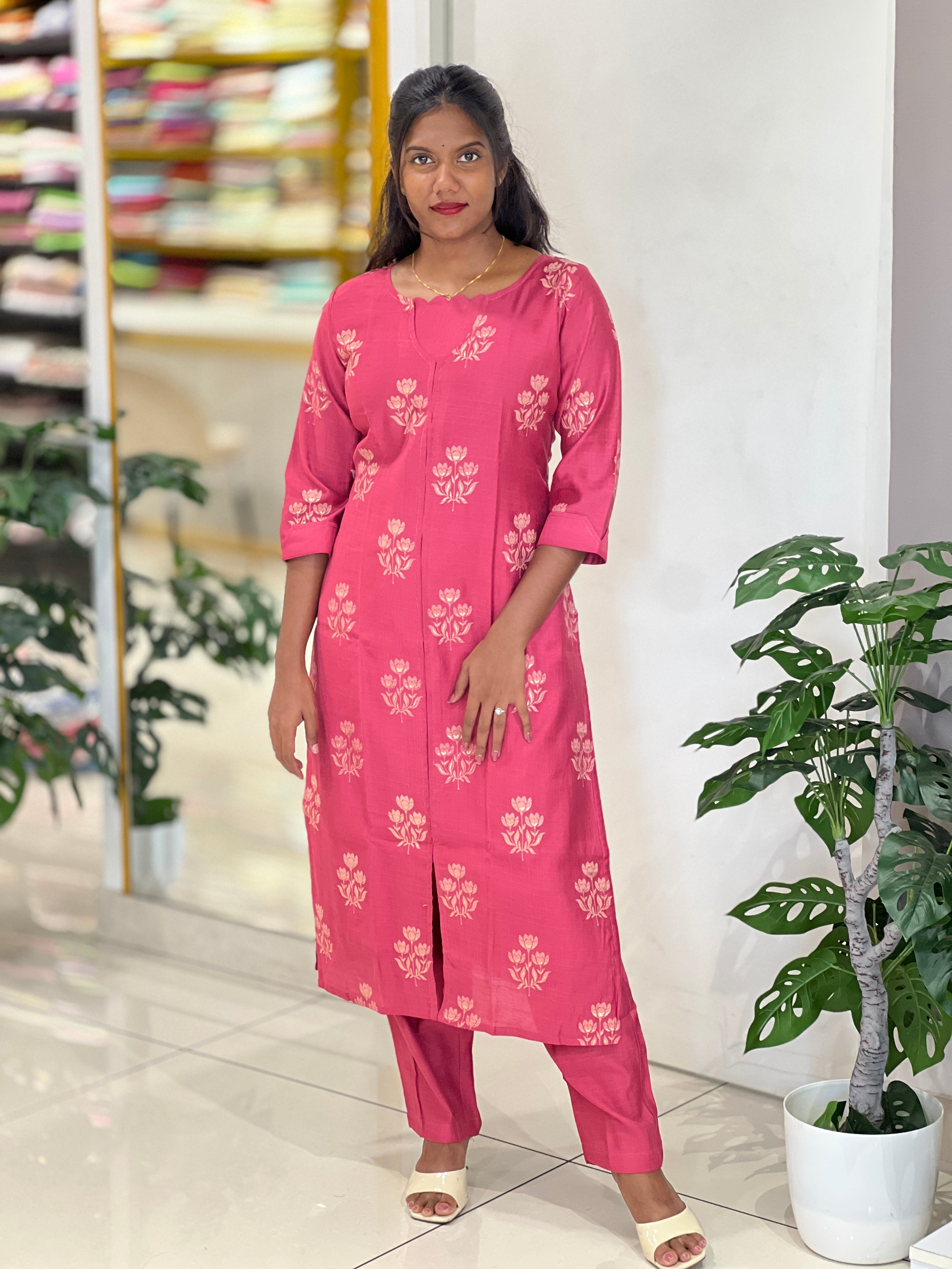 Block Printed Rayon Kurta Set | MSN210