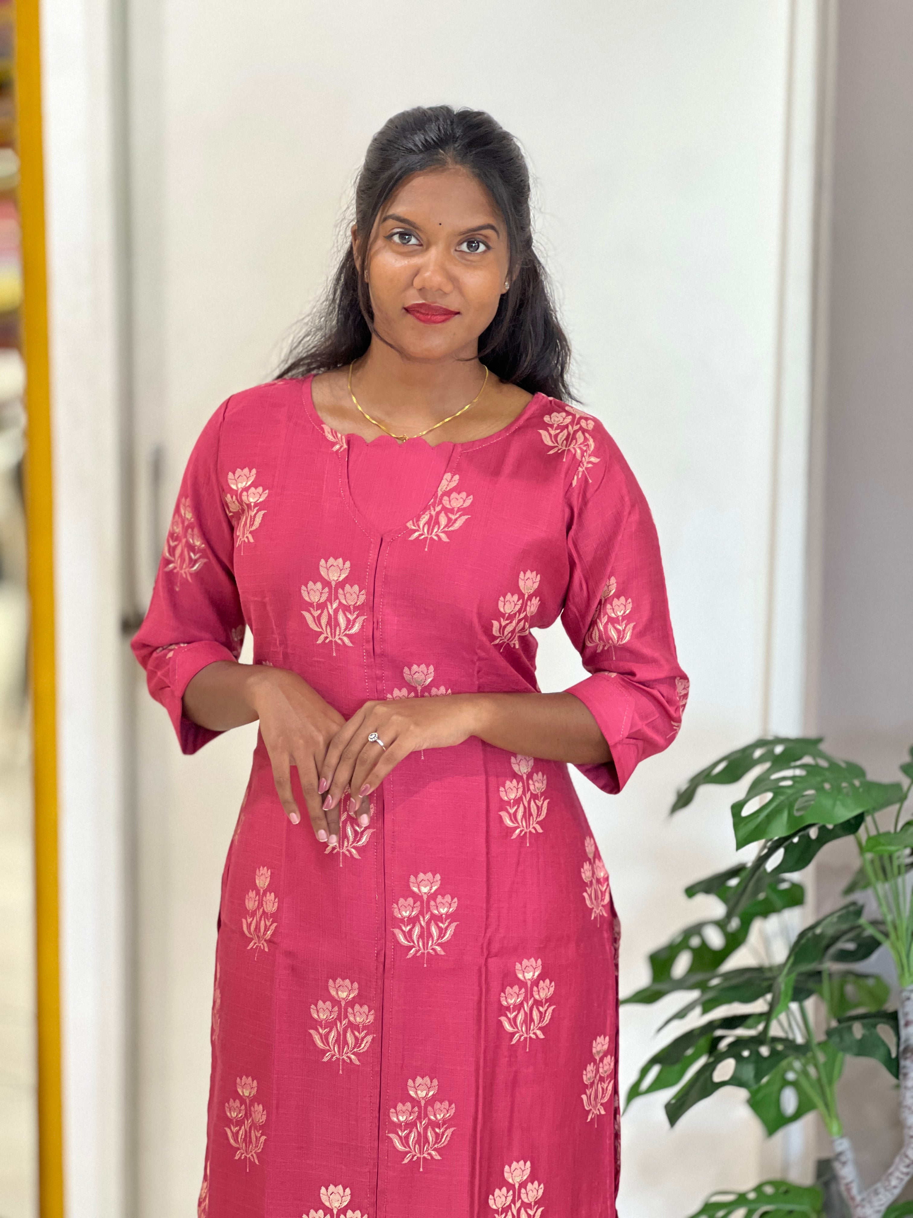 Block Printed Rayon Kurta Set | MSN210