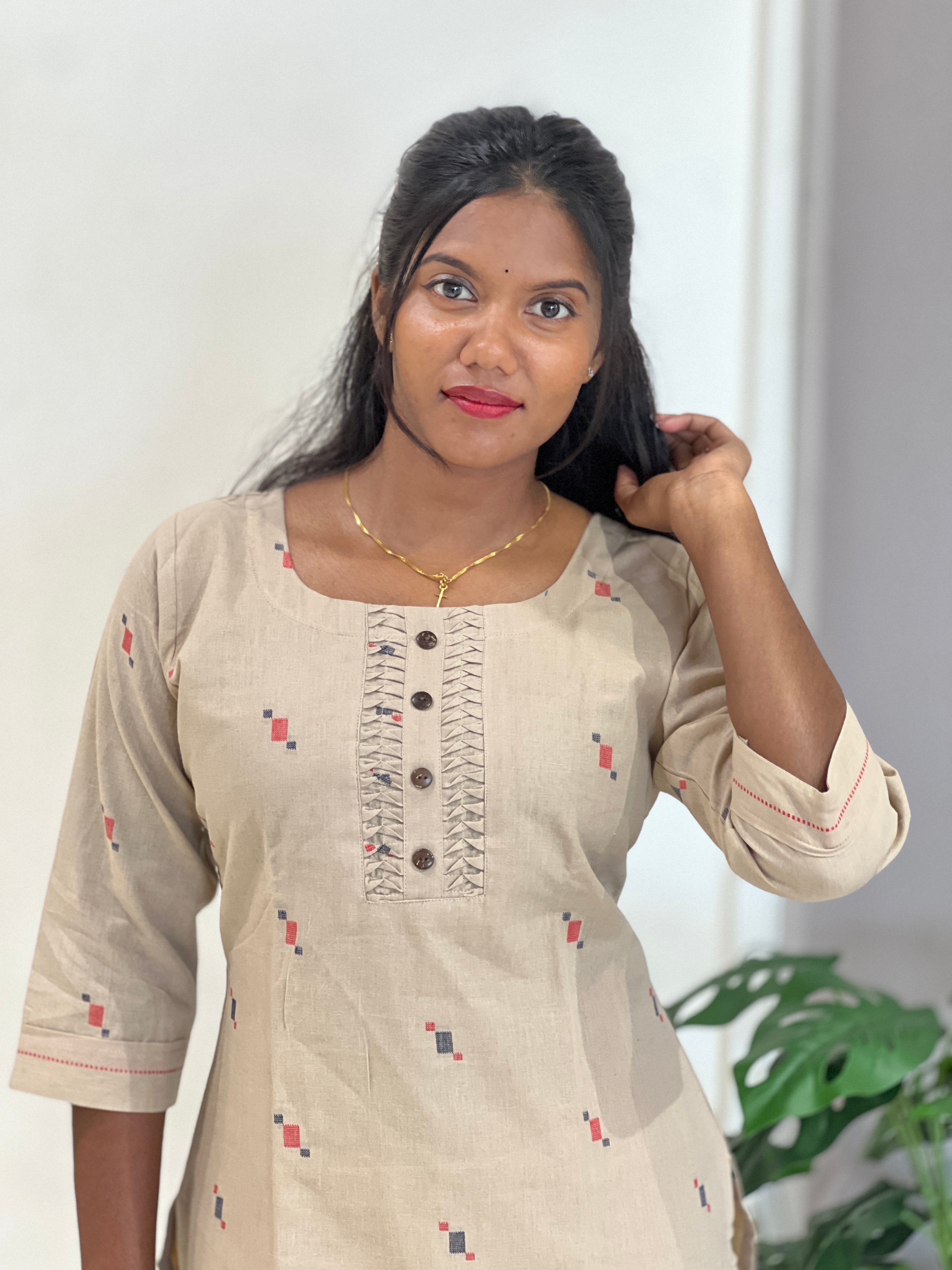 Thread Woven Buta Detailed Cotton Kurta Set | MSN206