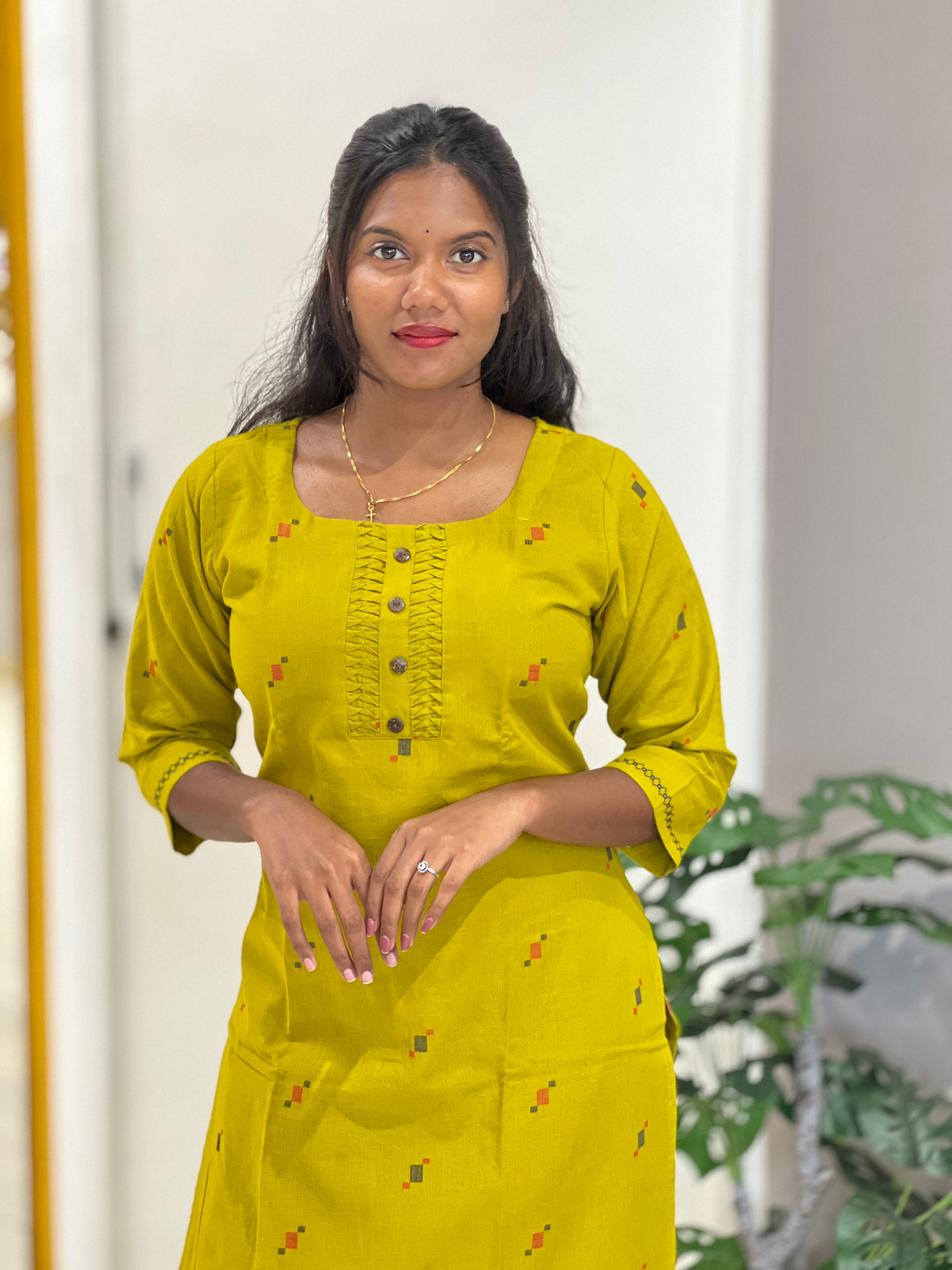 Thread Woven Buta Detailed Cotton Kurta Set | MSN209