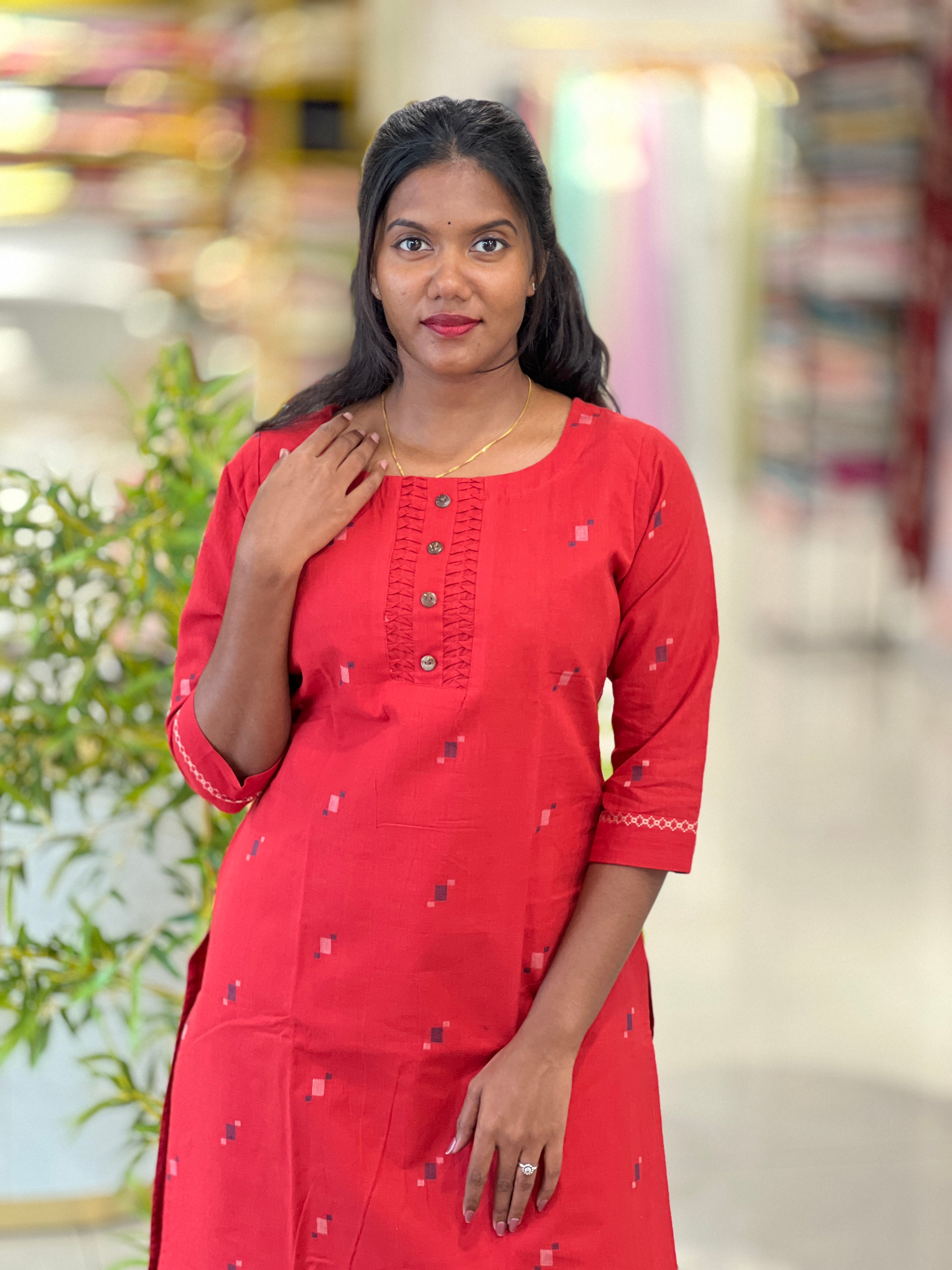 Thread Woven Buta Detailed Cotton Kurta Set | MSN207