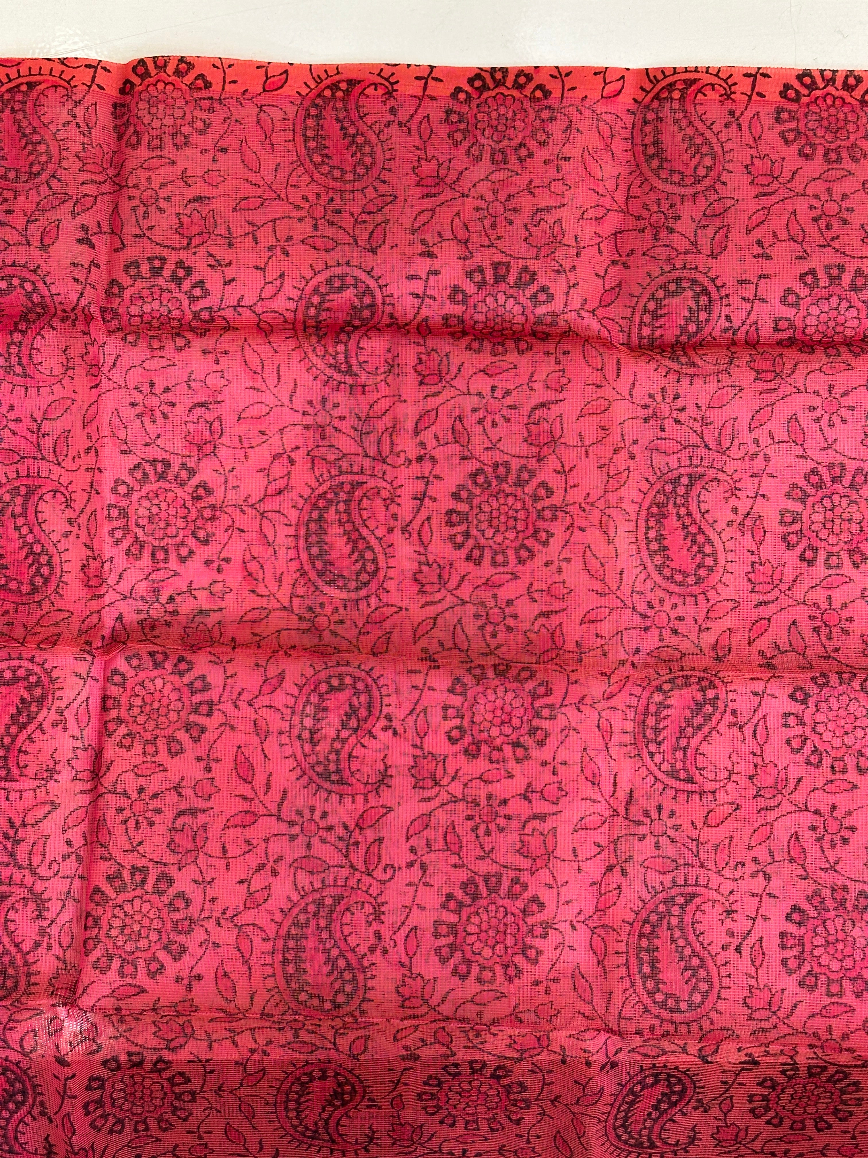 Hand Block Printed Silky Kota Saree | JSC114