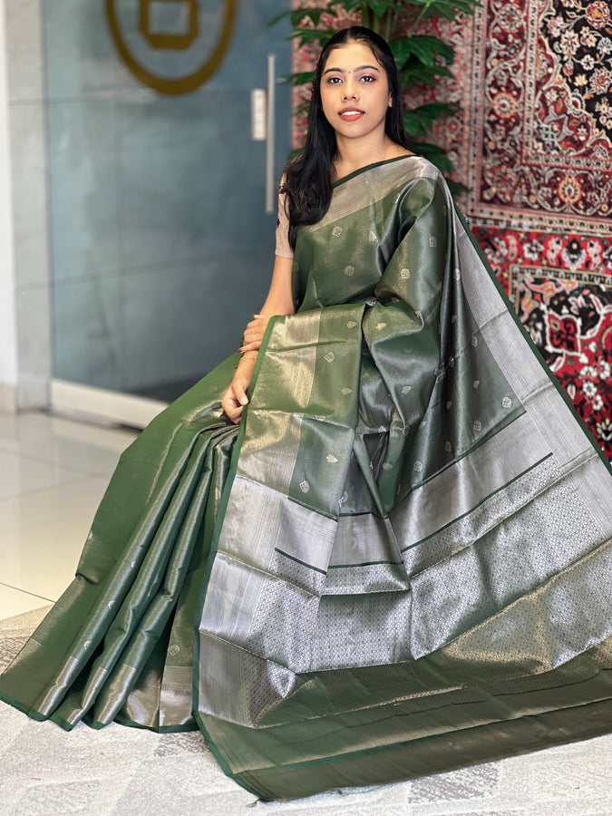 Silver Zari Weaving Semi Silk Saree | KAC181