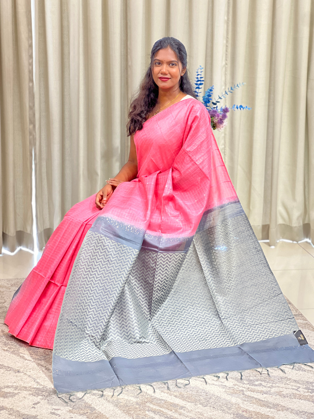 Kesiya Weaving Bhagalpuri Linen Saree | US267
