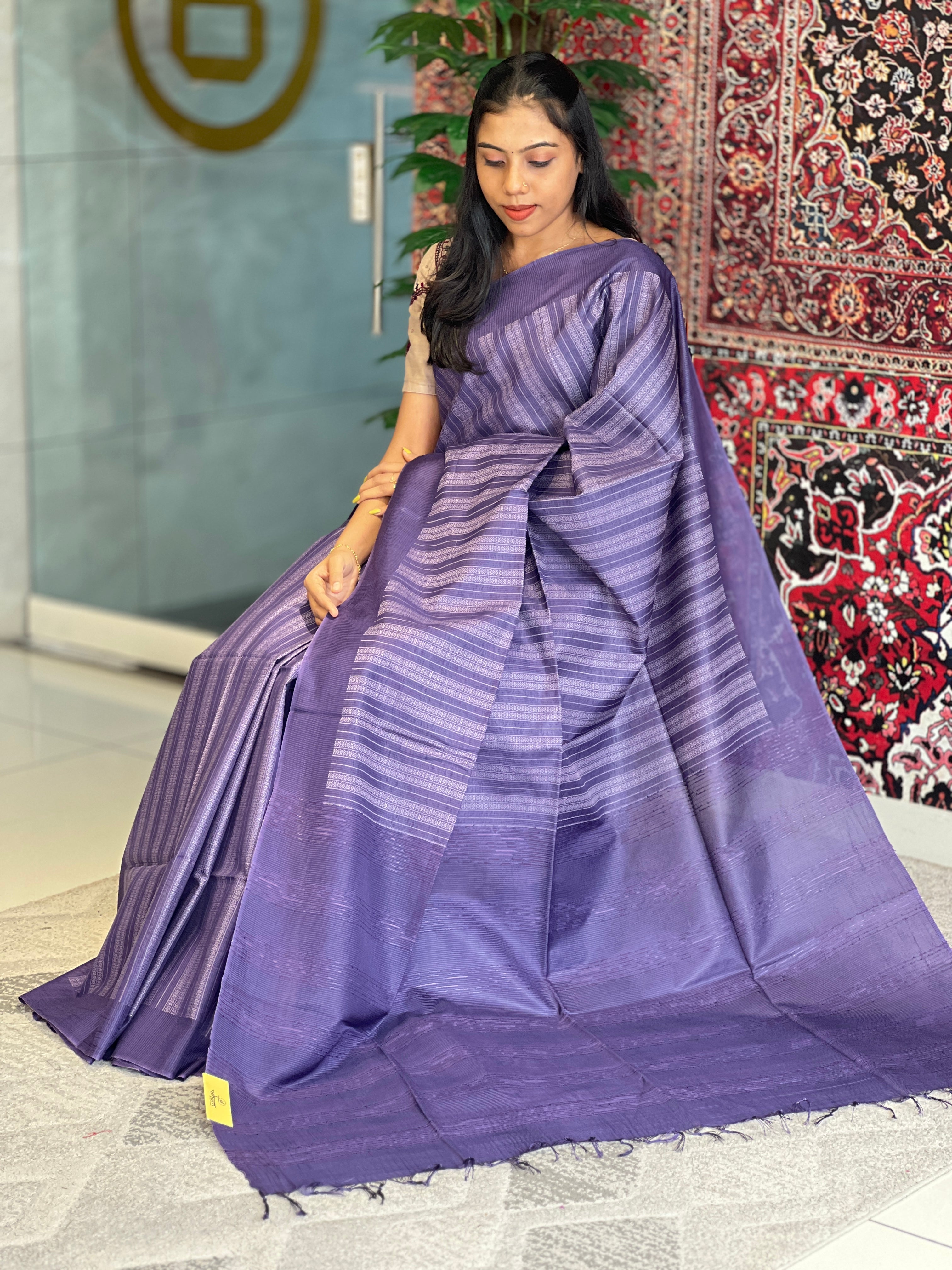 Thread Weaving Bamboo Tussar Saree | PNS155