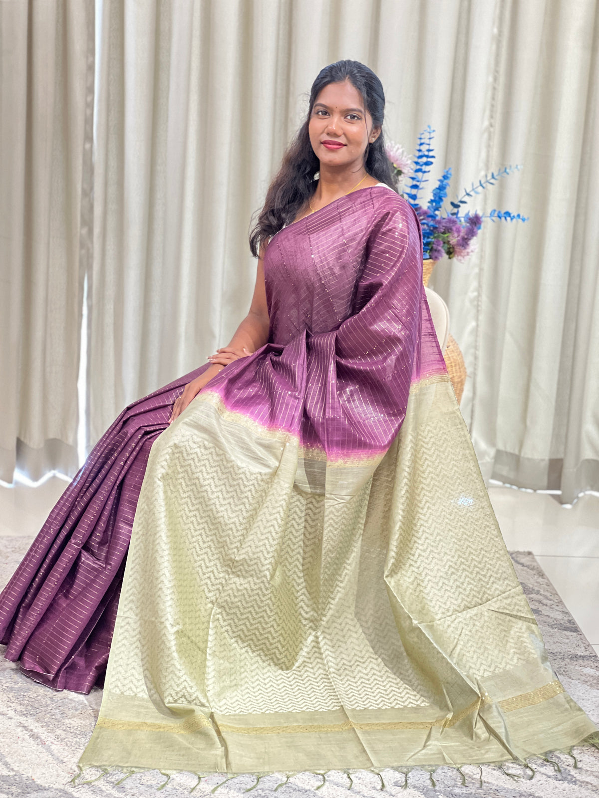 Kesiya Weaving Bhagalpuri Linen Saree | US269