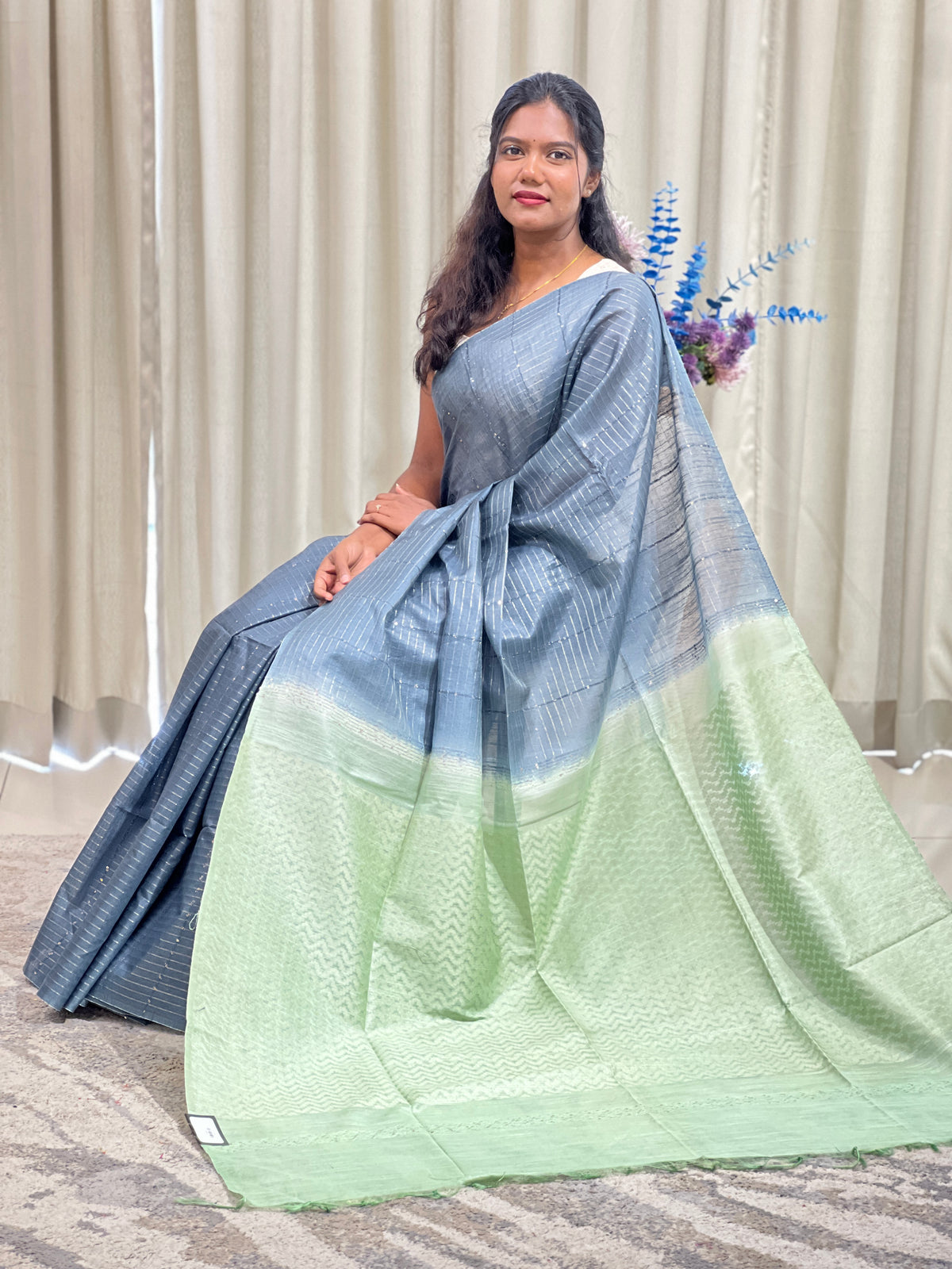Kesiya Weaving Bhagalpuri Linen Saree | US265