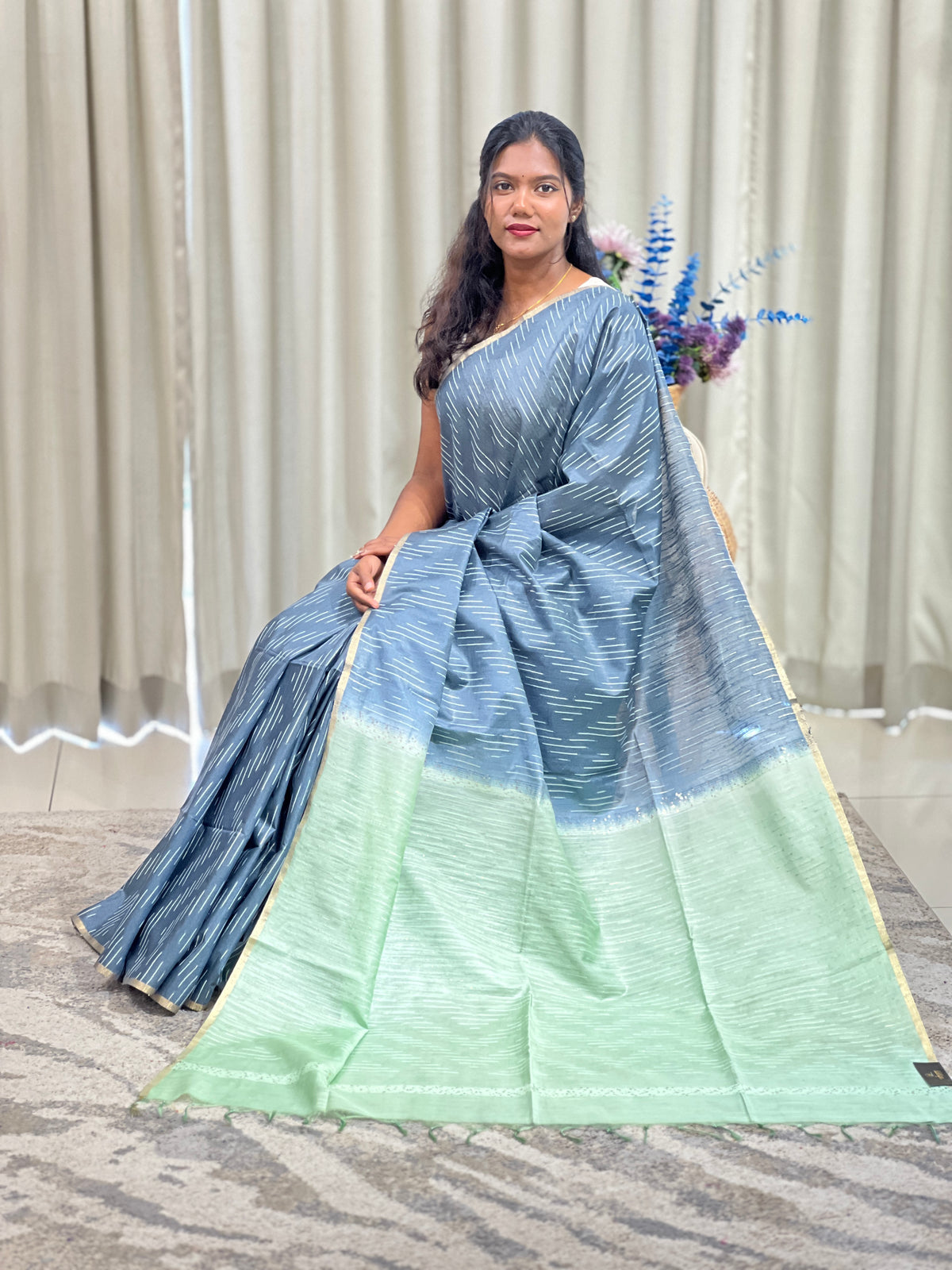 Kesiya Weaving Bhagalpuri Linen Saree | US270