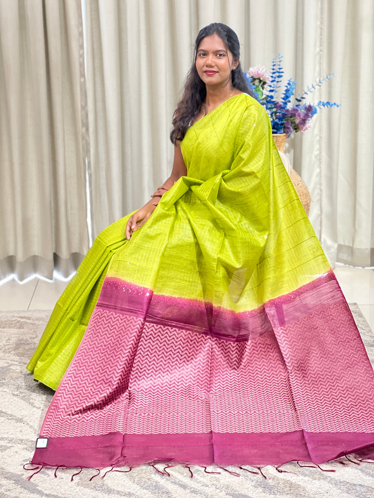 Kesiya Weaving Bhagalpuri Linen Saree | US266