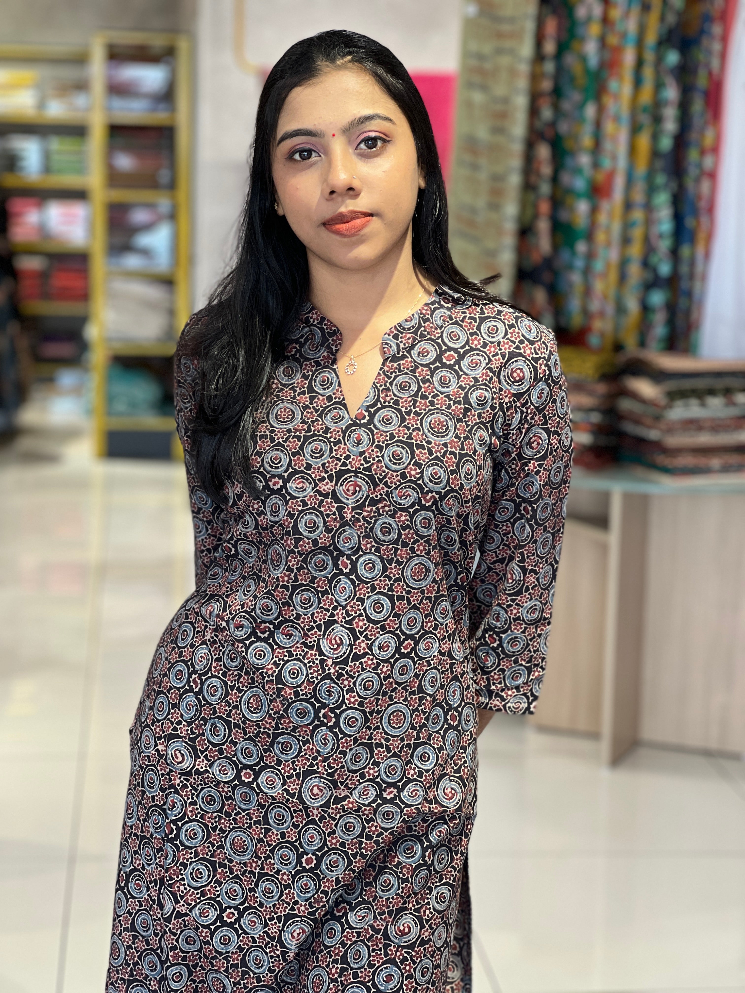 Print Detailed Cotton Kurta | DNT635