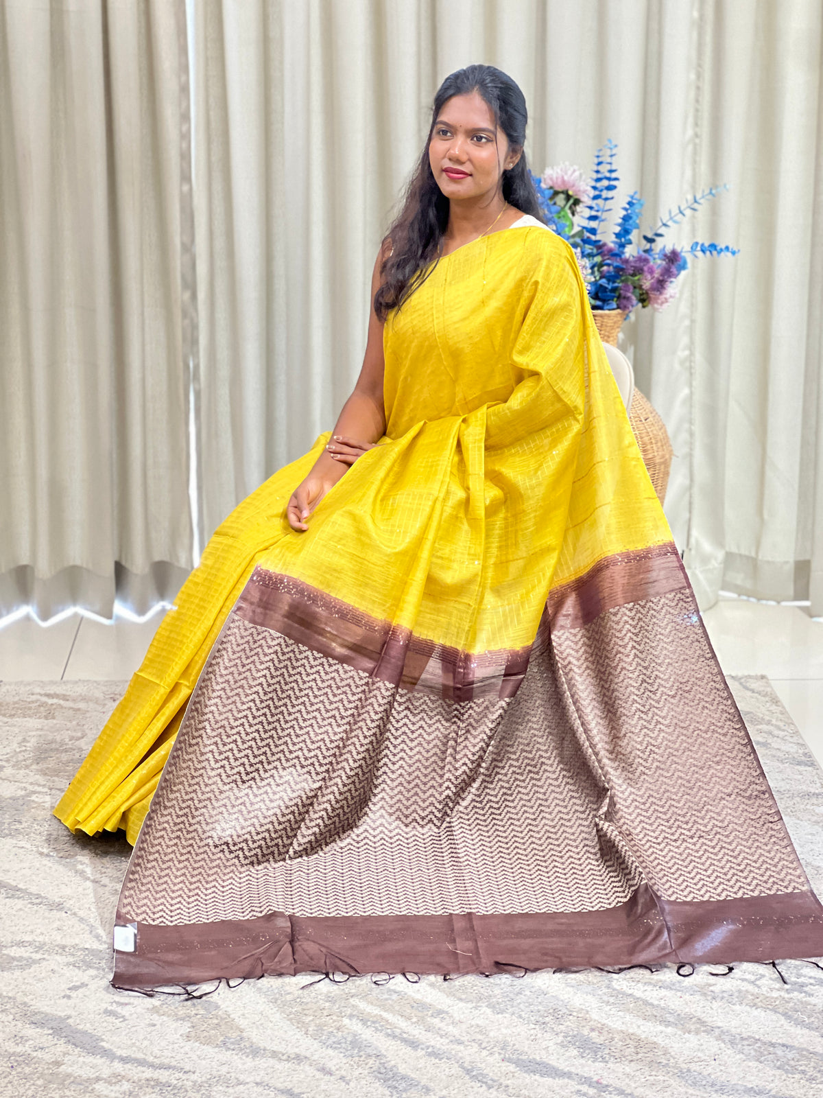 Kesiya Weaving Bhagalpuri Linen Saree | US268