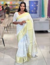 Machine Embroidered Organza Saree | NN358