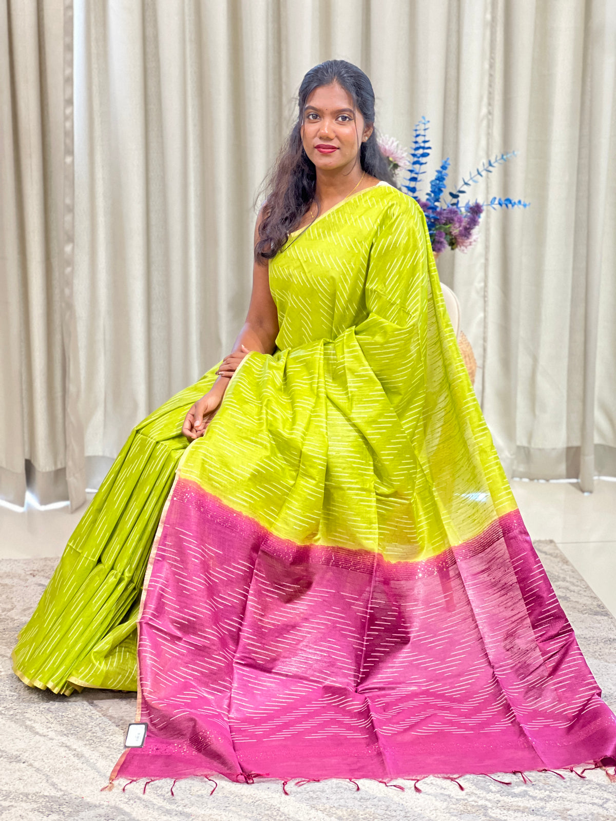 Kesiya Weaving Bhagalpuri Linen Saree |  US271