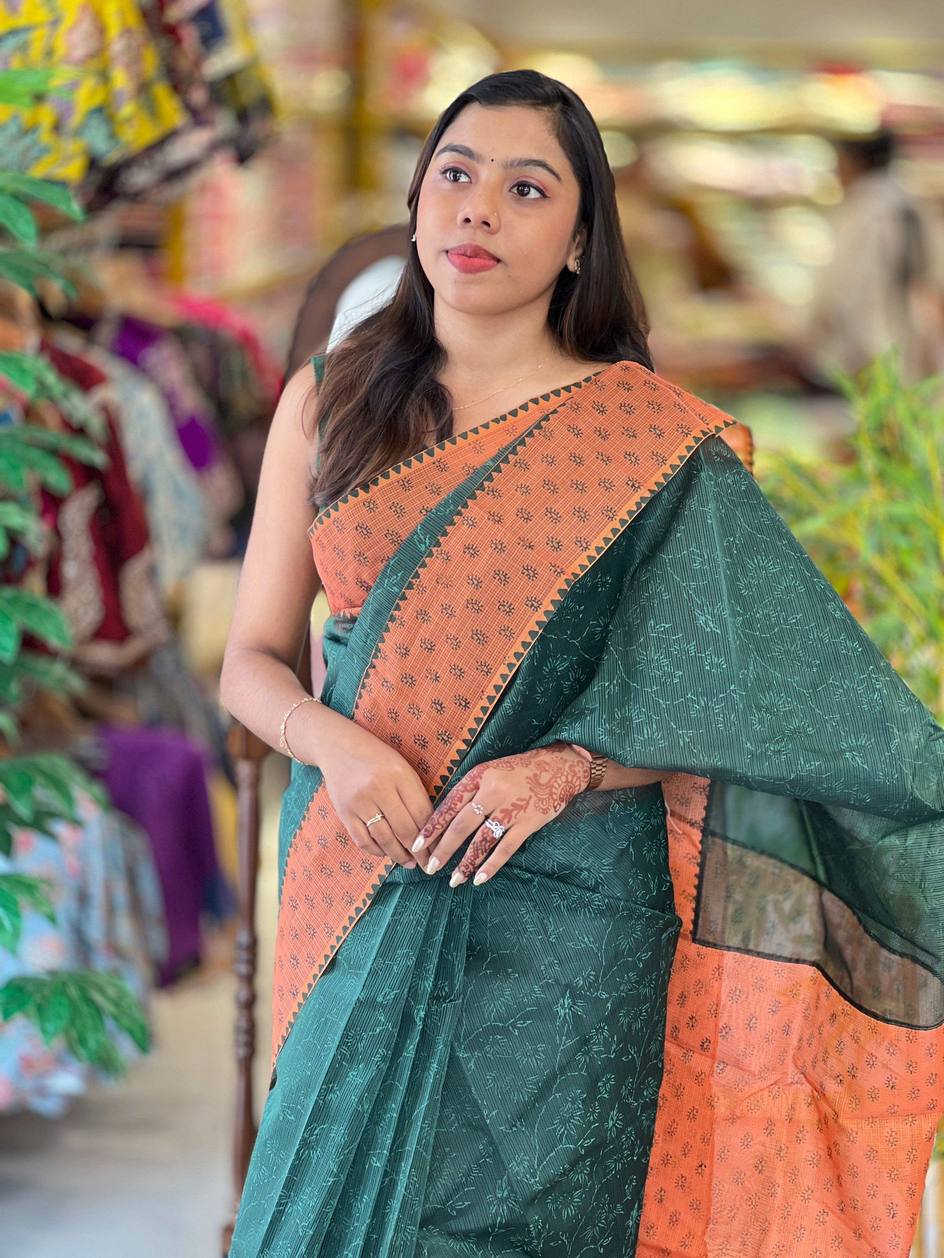 Block Printed Kota Saree | JSC651