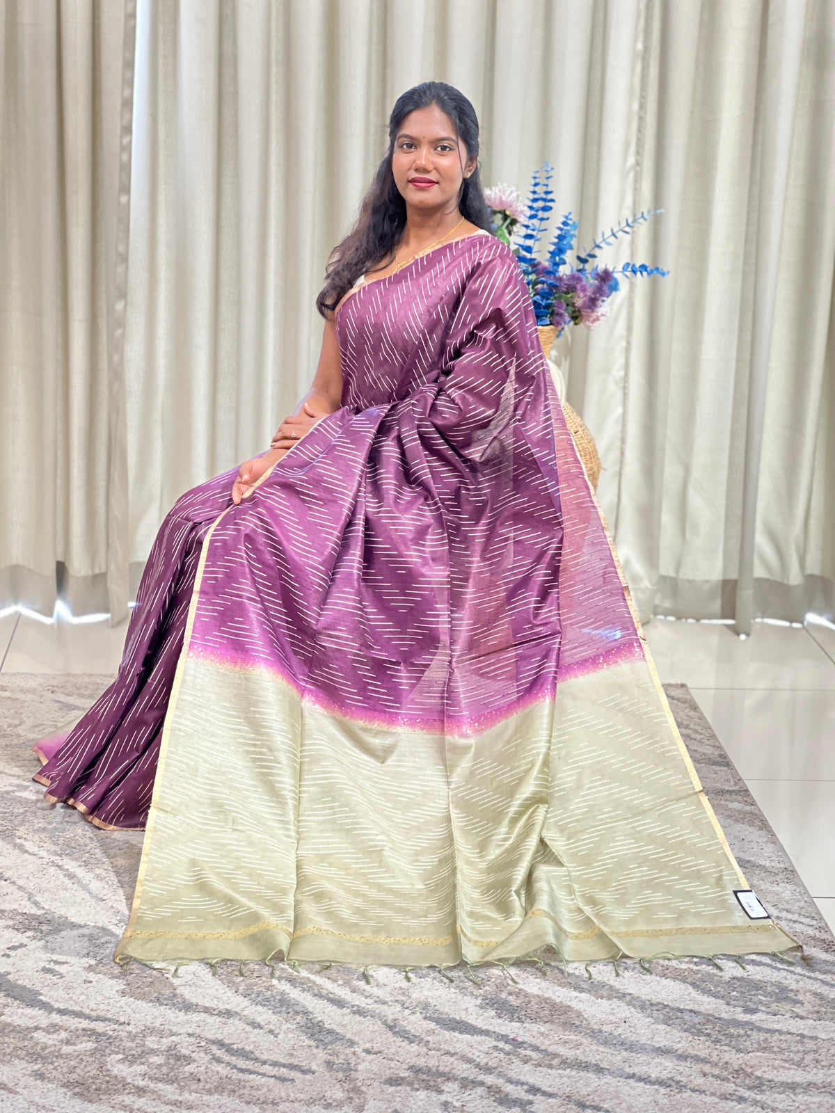 Kesiya Weaving Bhagalpuri Linen Saree | US274