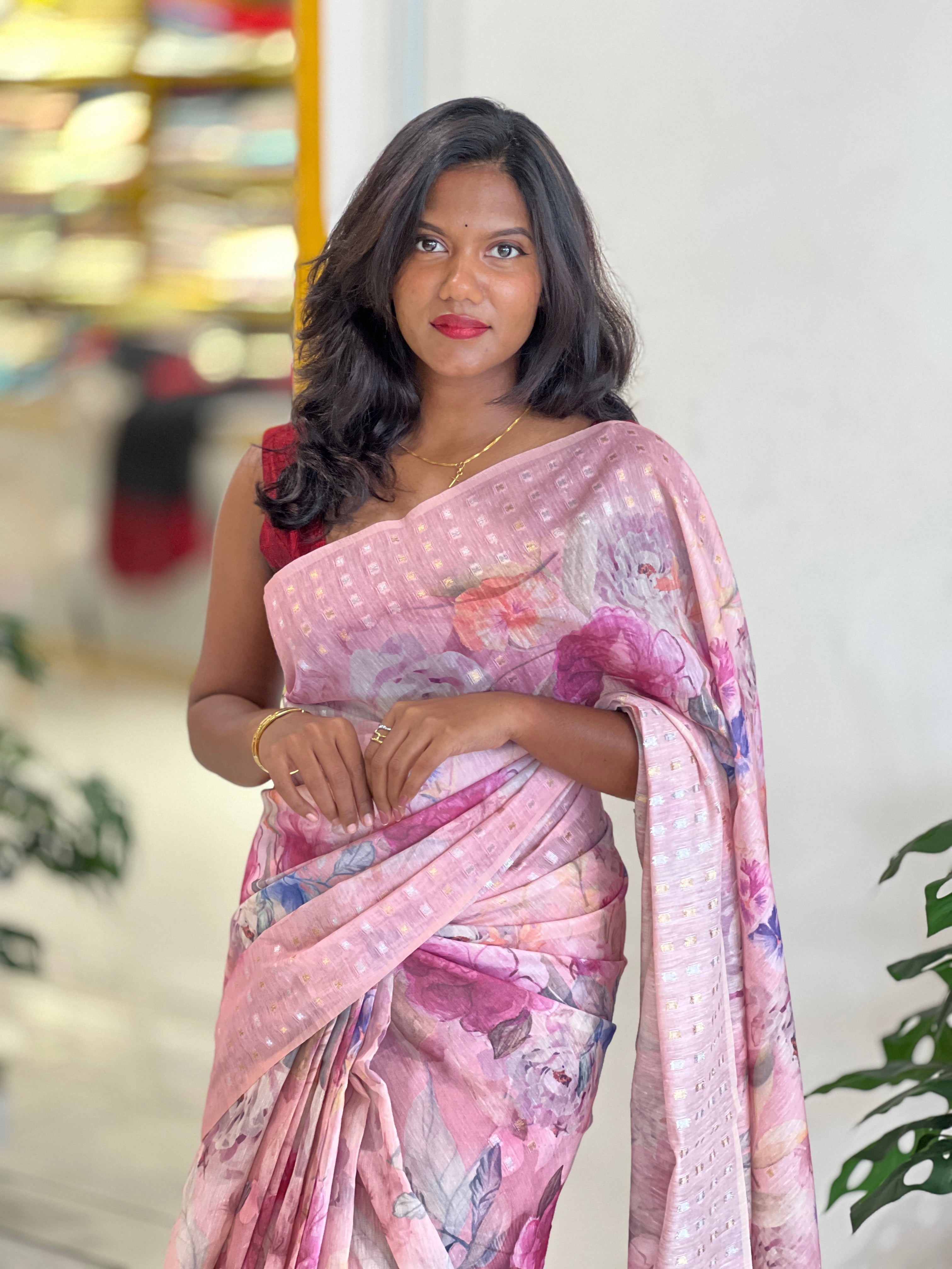 Digital Printed Chanderi Finish Saree | SSN259