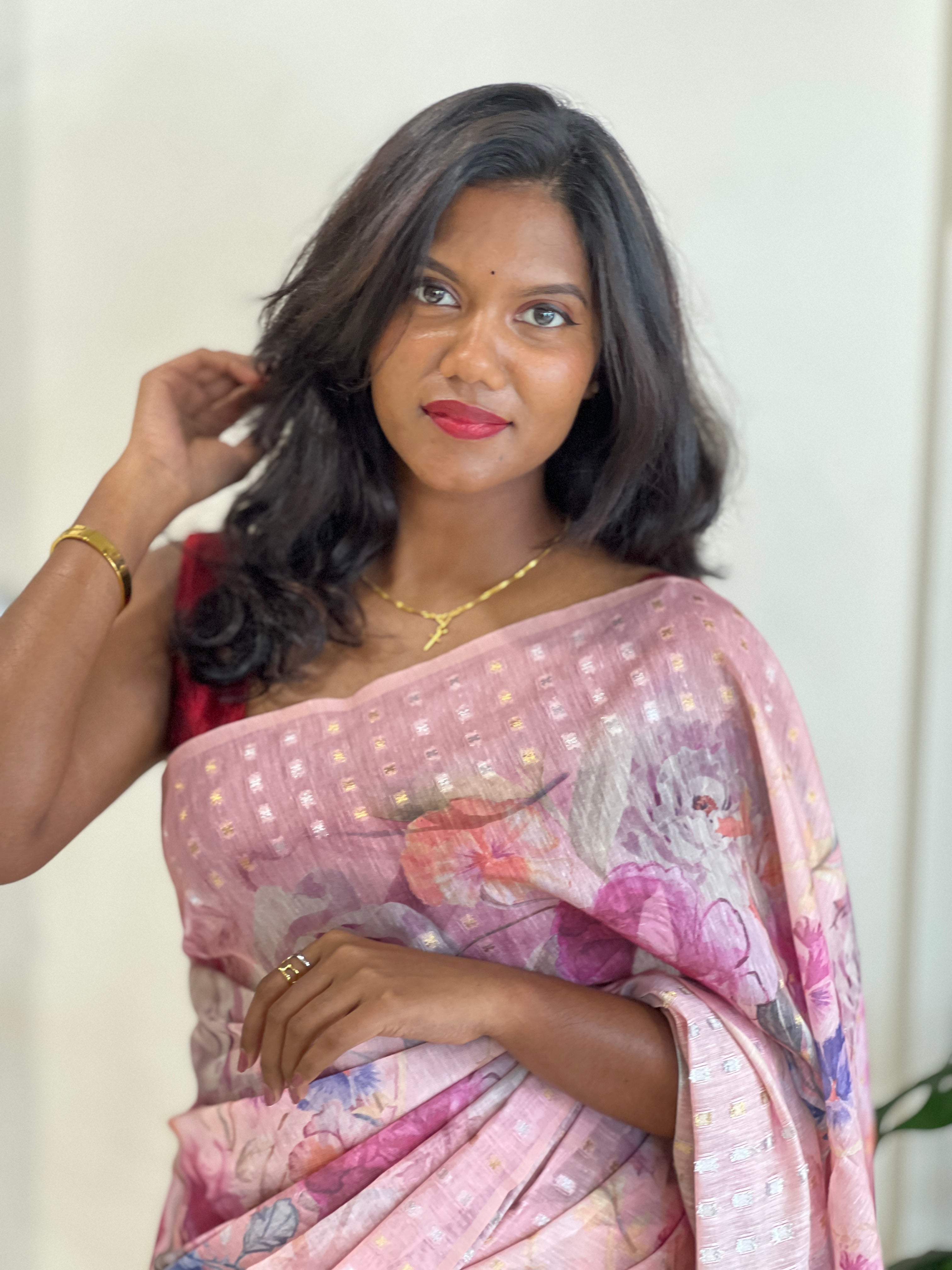 Digital Printed Chanderi Finish Saree | SSN259