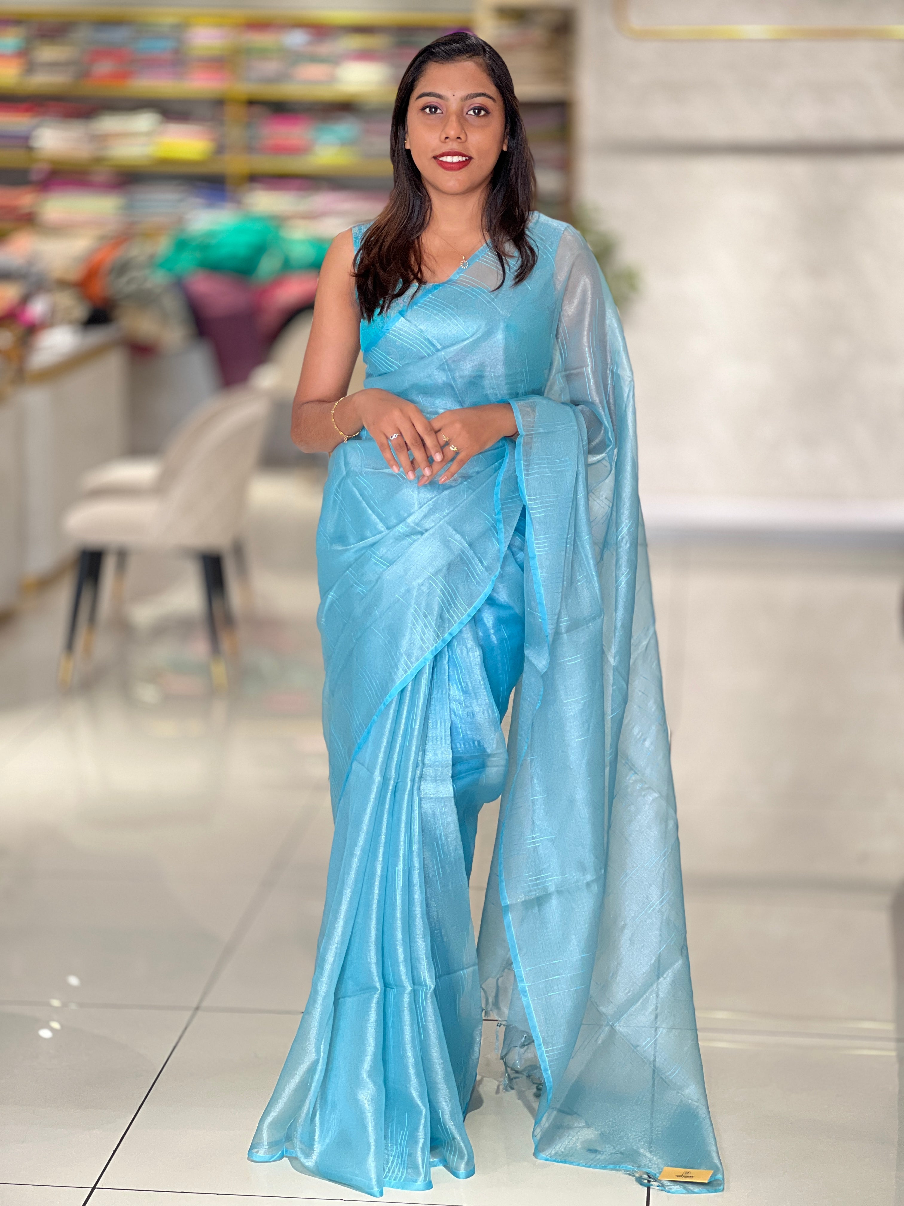 Kesia Woven Tissue Saree | SK464