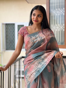 Printed Semi Silk Saree | GMS144