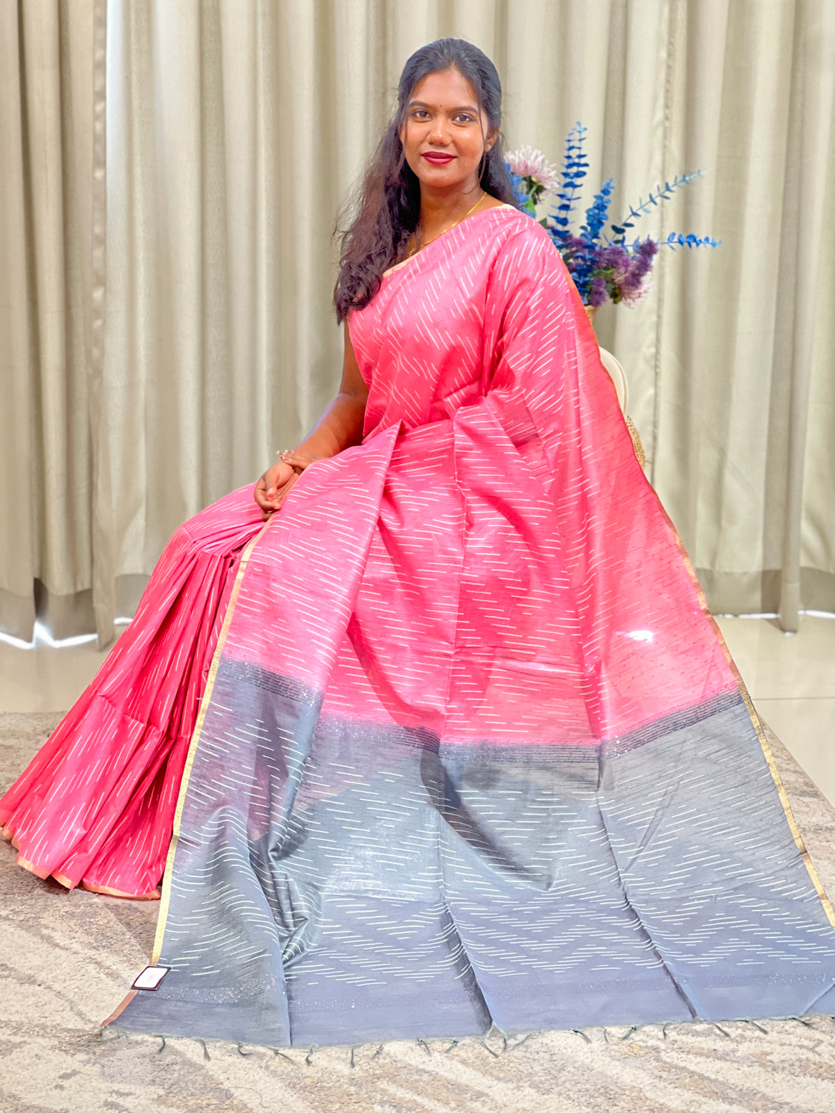 Kesiya Weaving Bhagalpuri Linen Saree | US273
