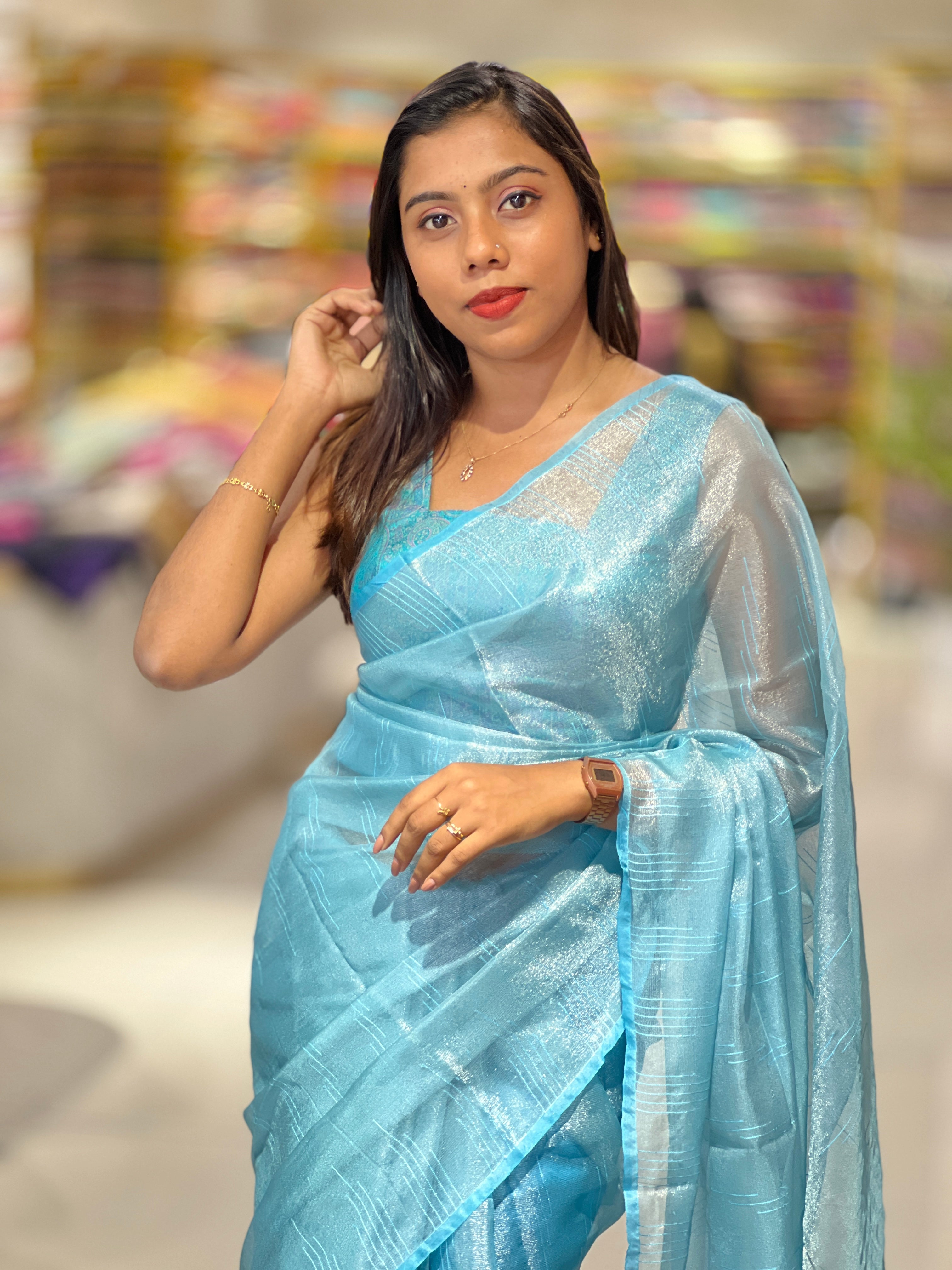 Kesia Woven Tissue Saree | SK464