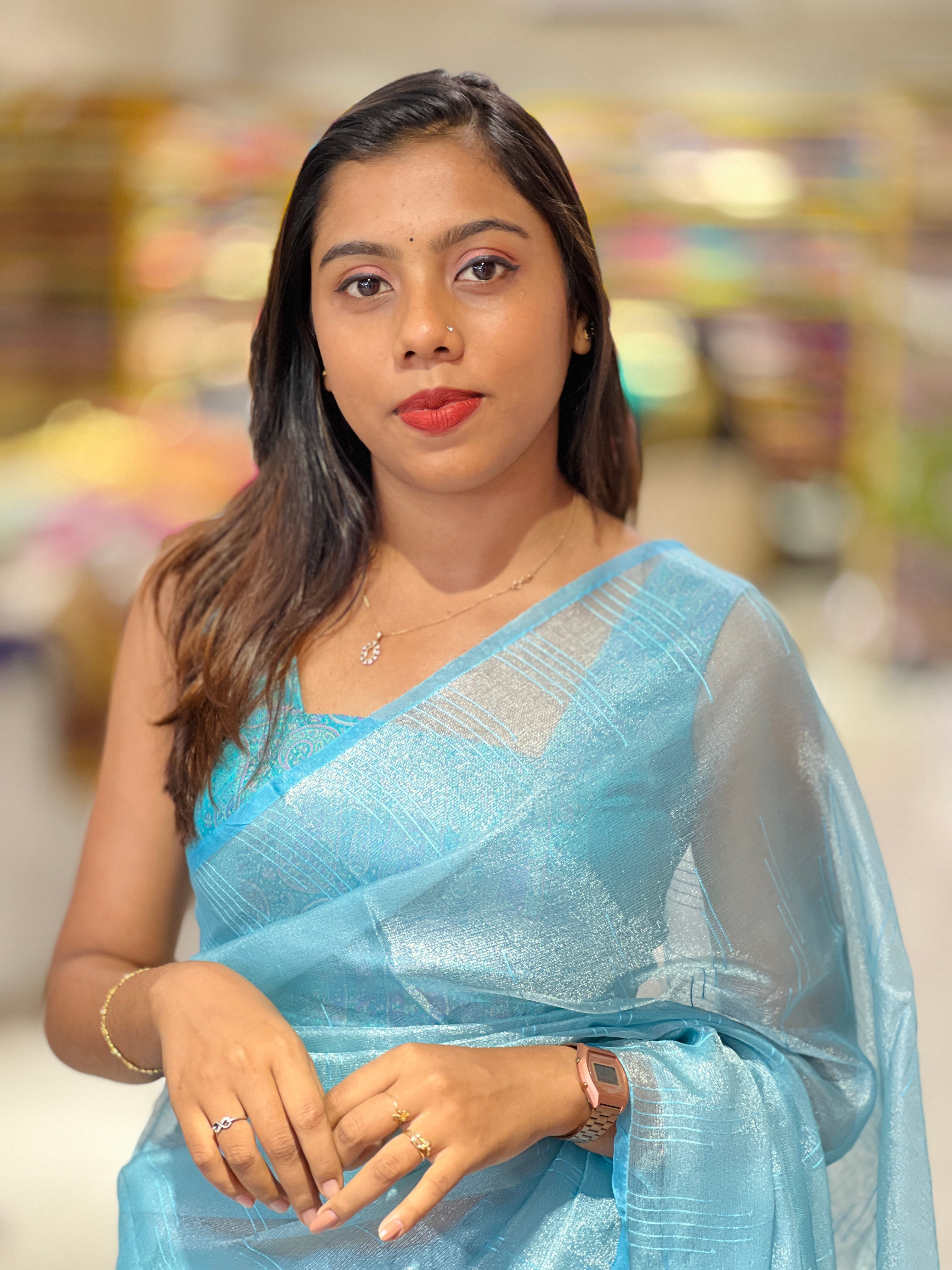 Kesia Woven Tissue Saree | SK464
