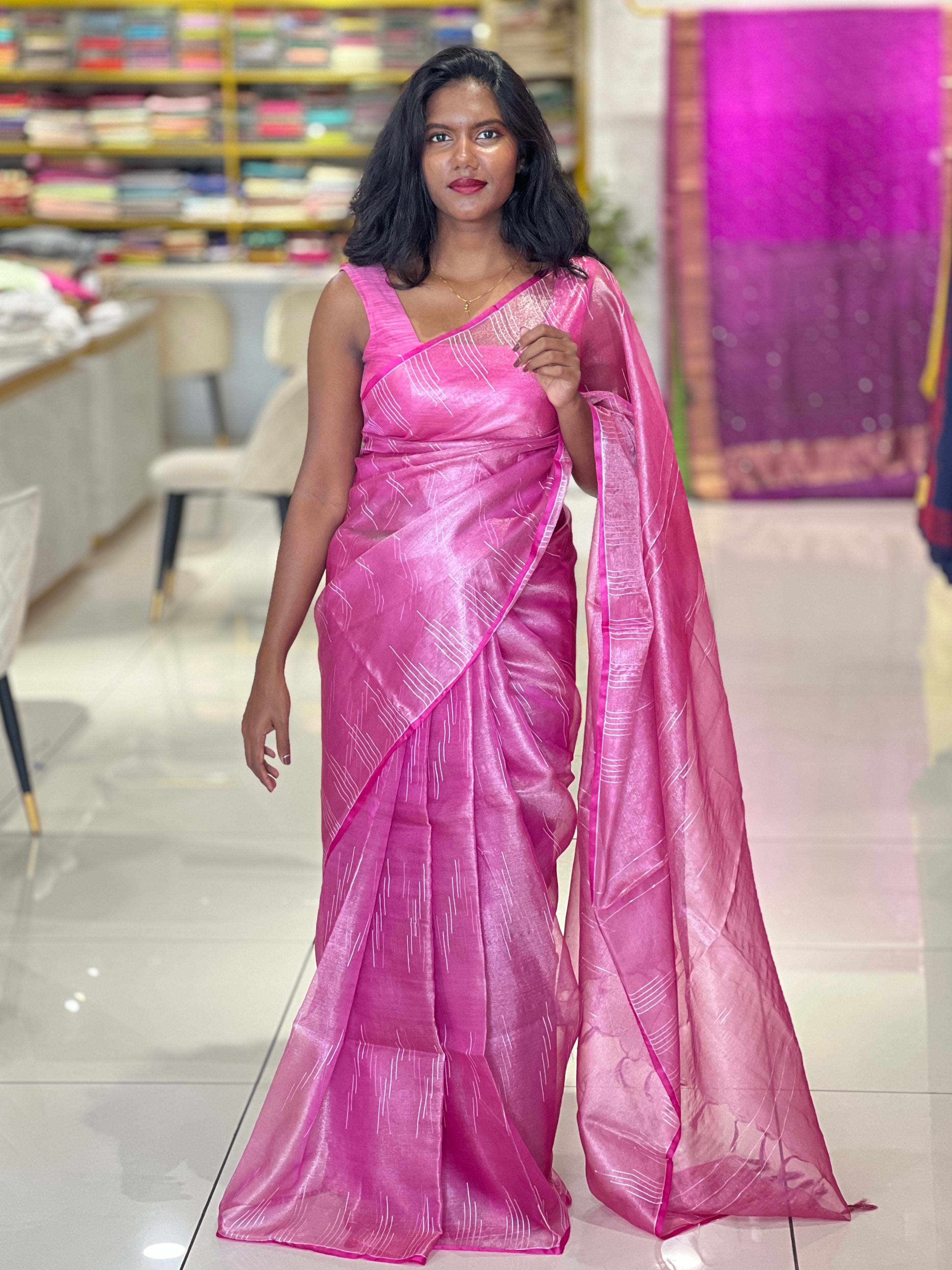 Kesia Woven Tissue Saree | SK459