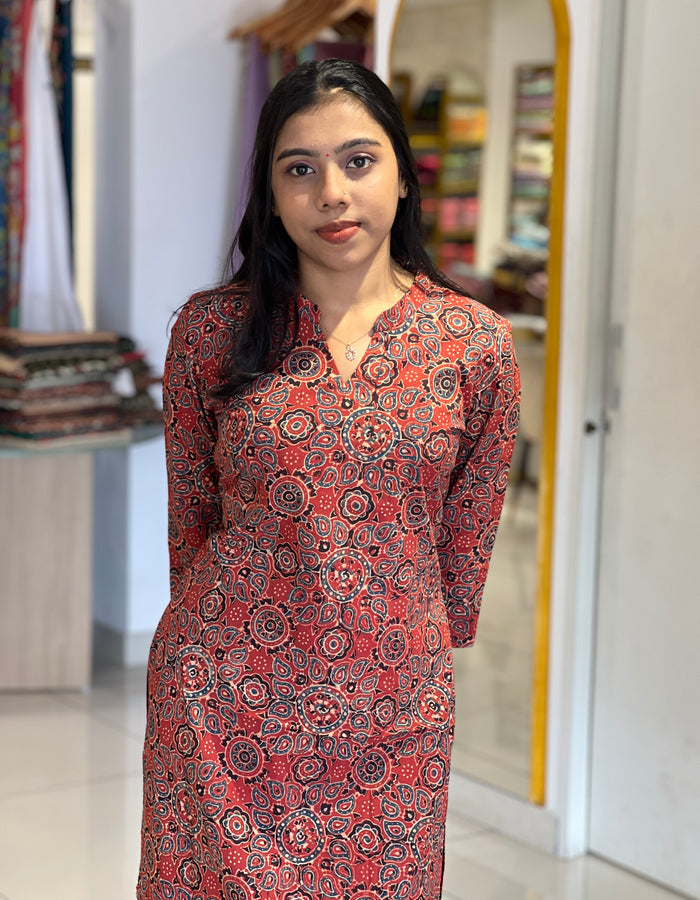 Ajrak Printed Cotton Kurta | DNT643