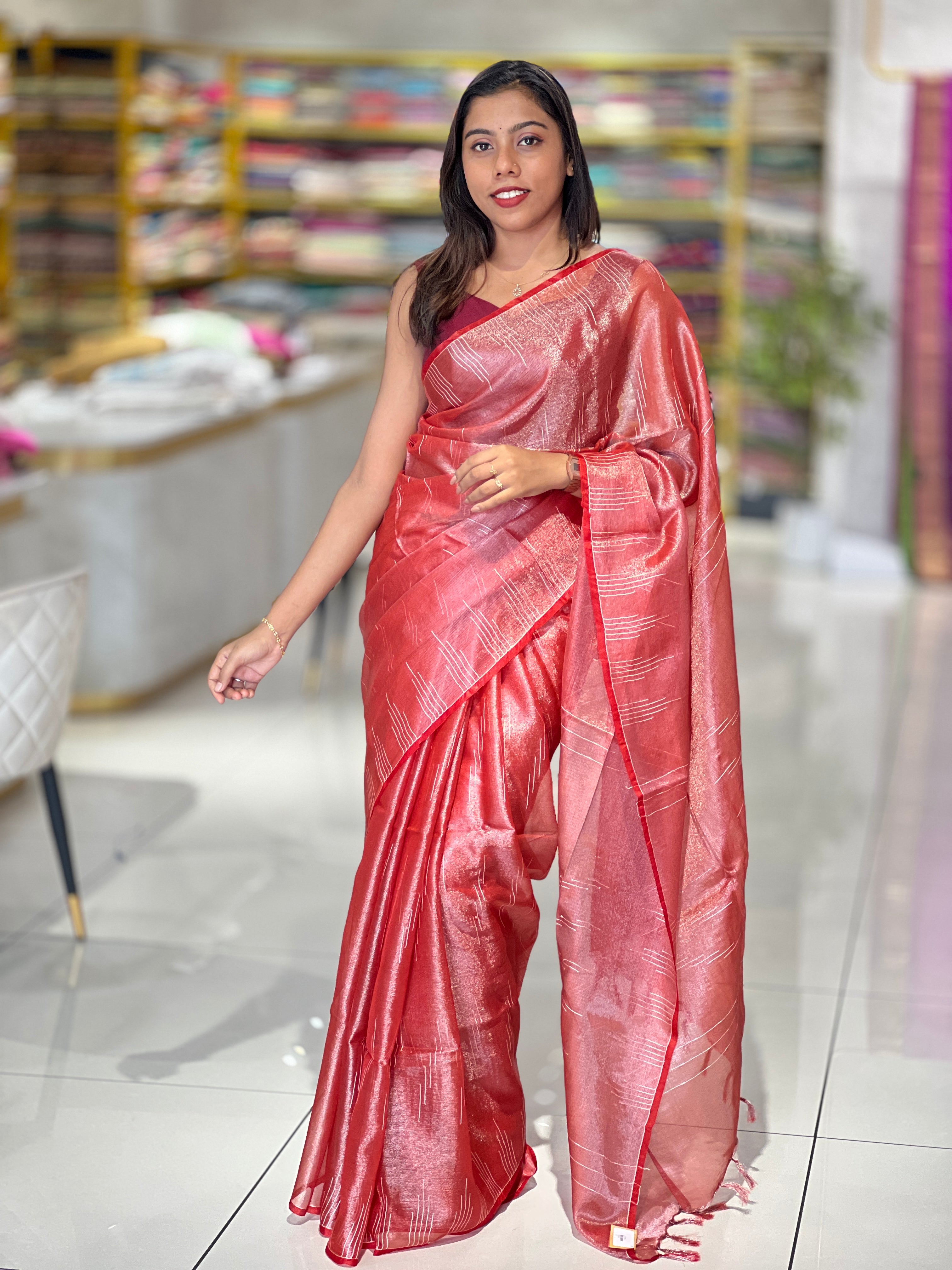Kesia Woven Tissue Saree | SK463