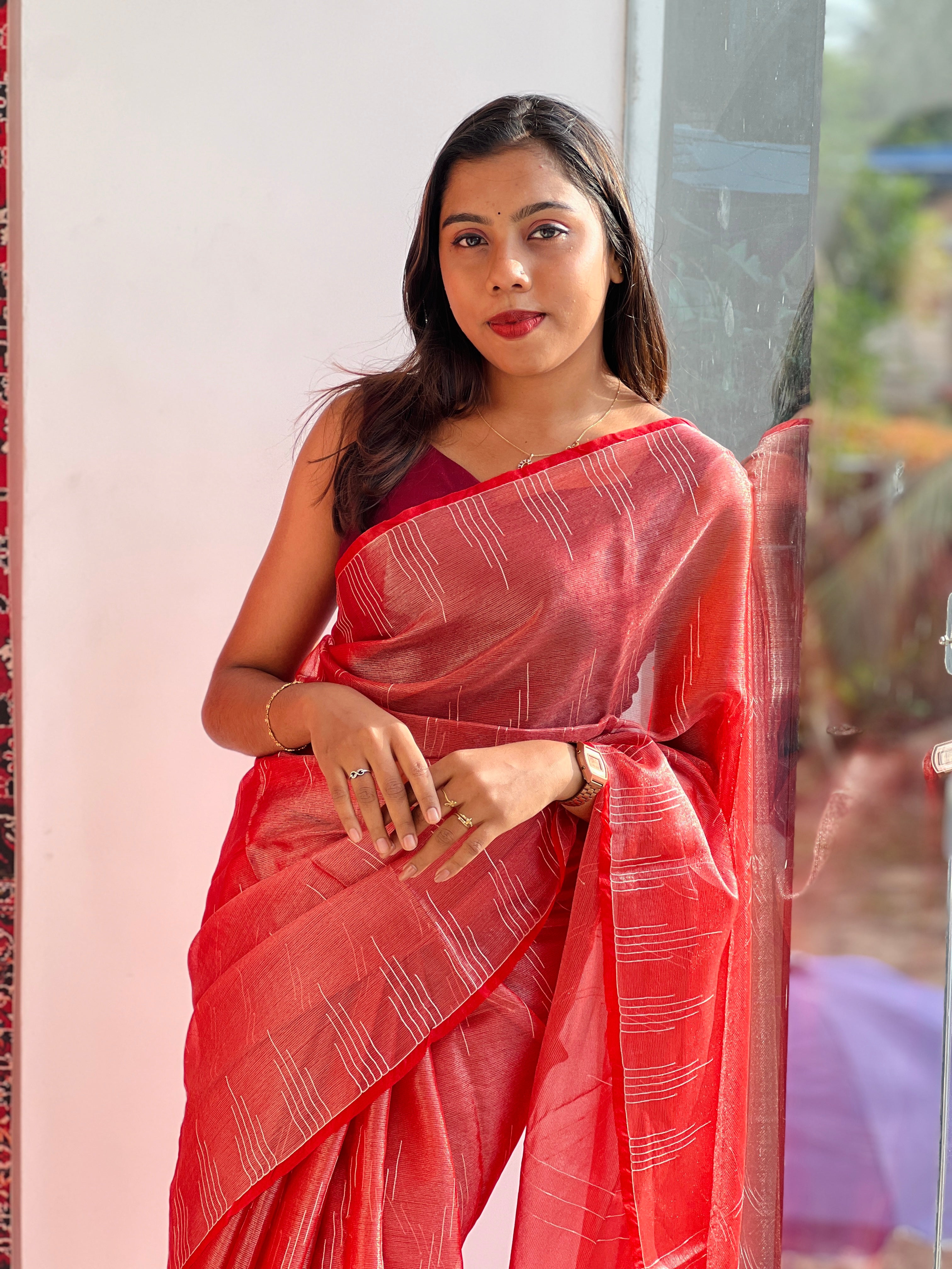 Kesia Woven Tissue Saree | SK463