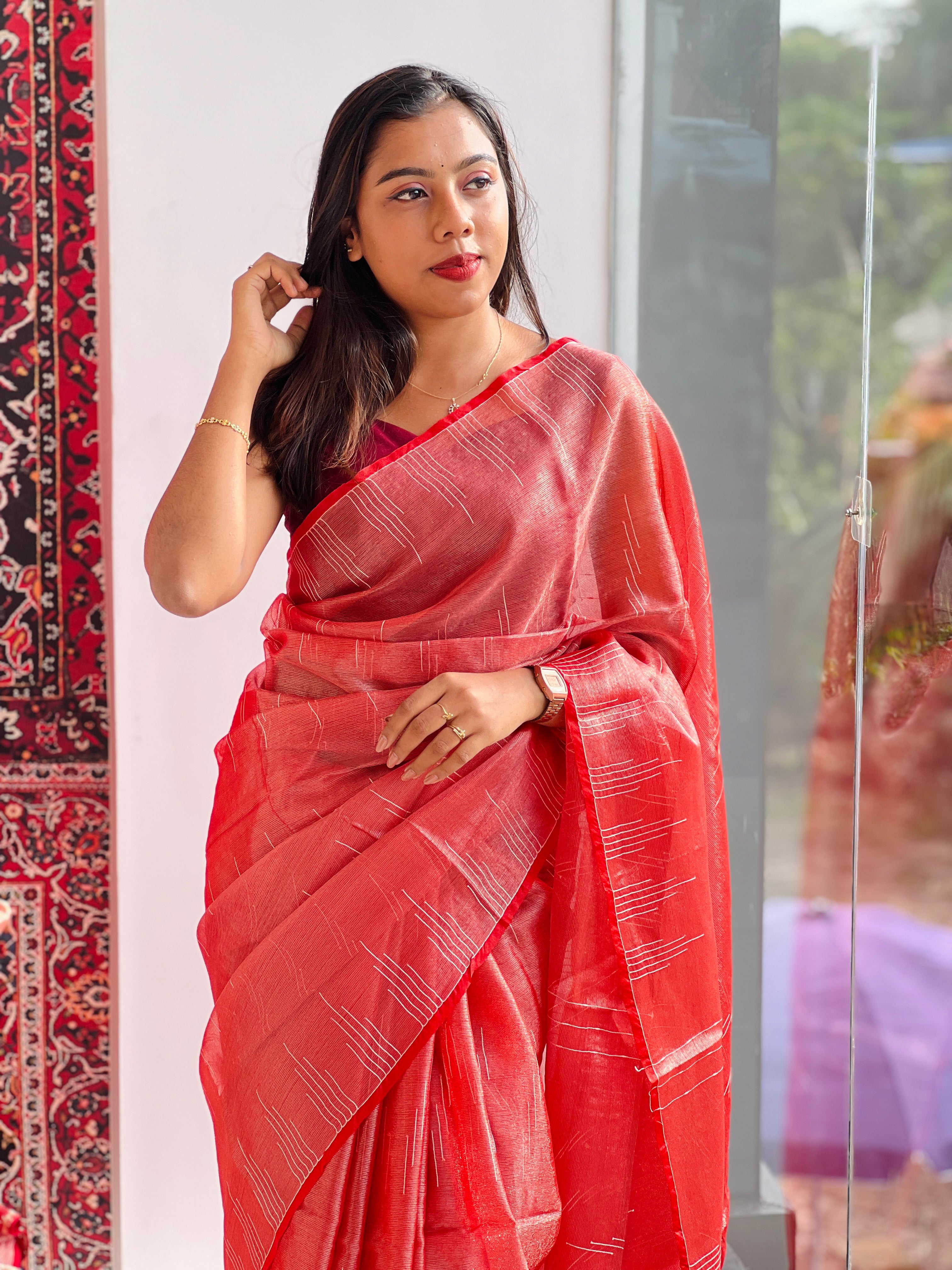 Kesia Woven Tissue Saree | SK463