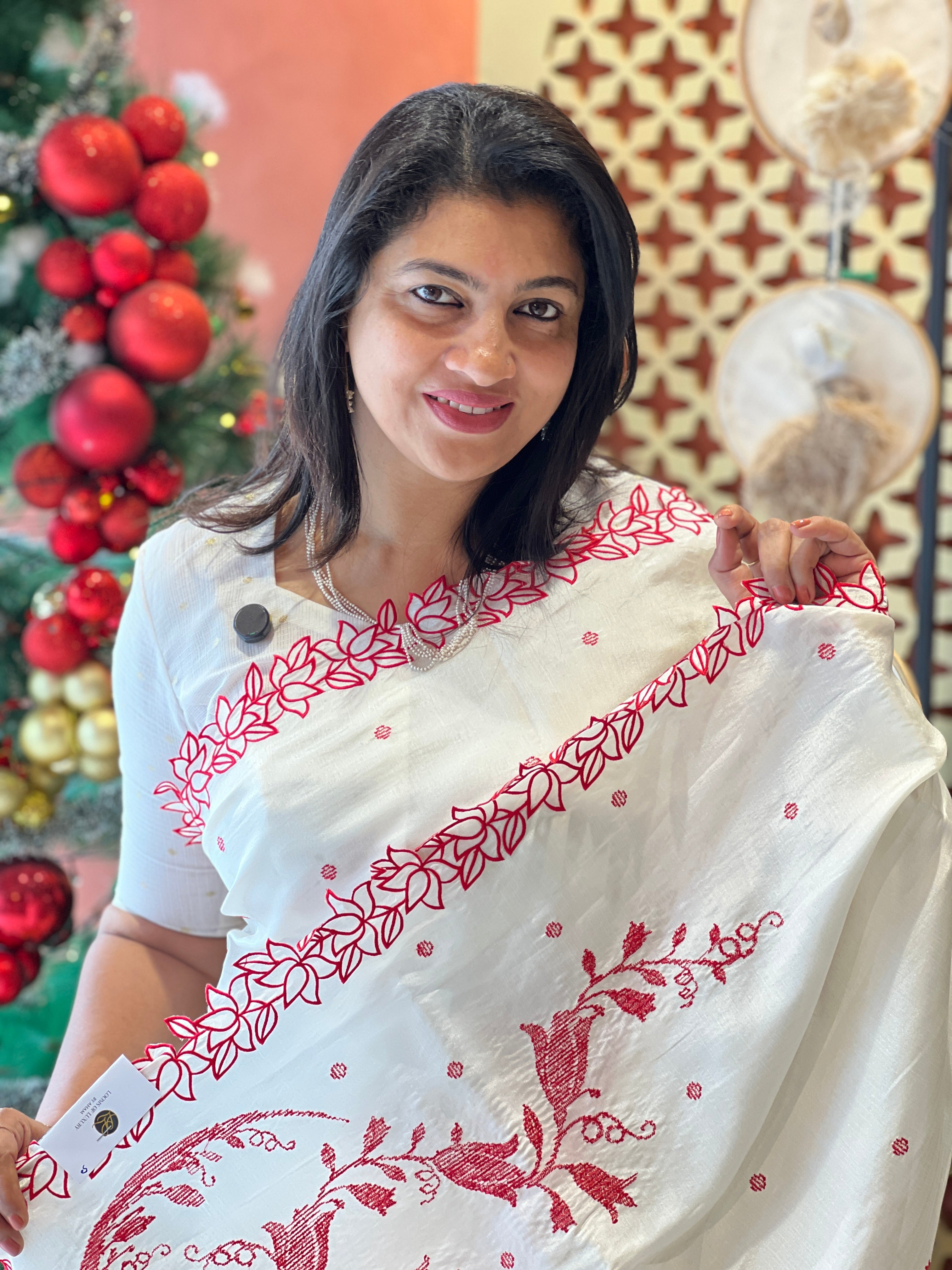 Embroidery Detailed Semi Tussar Saree | BLD2052