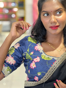 Pichwai Inspired Print With Embroidery Chanderi Stitched Blouse | IT164