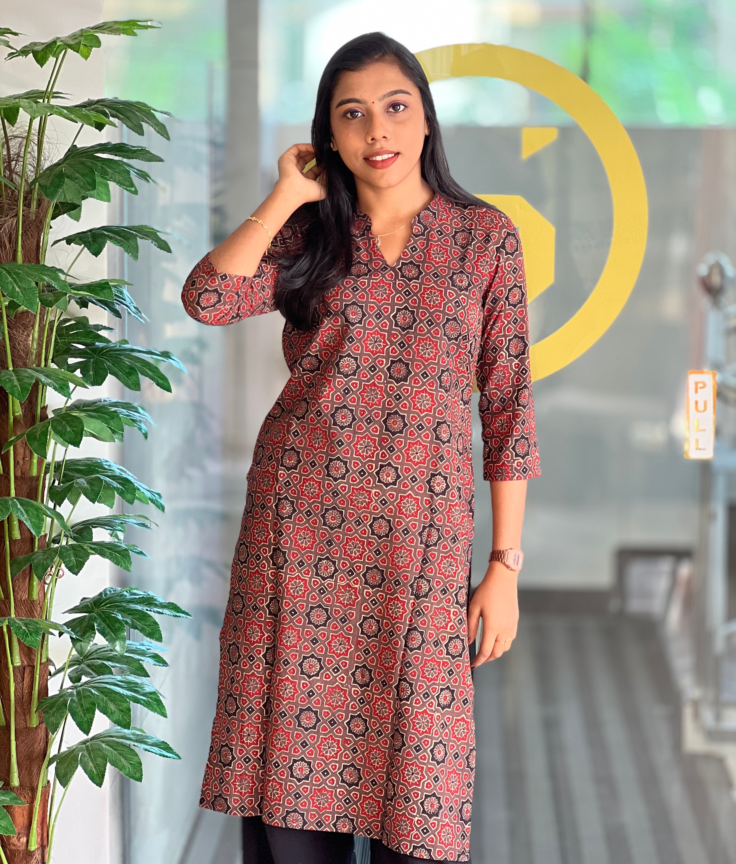 Ajrak Printed Cotton Kurta | DNT666