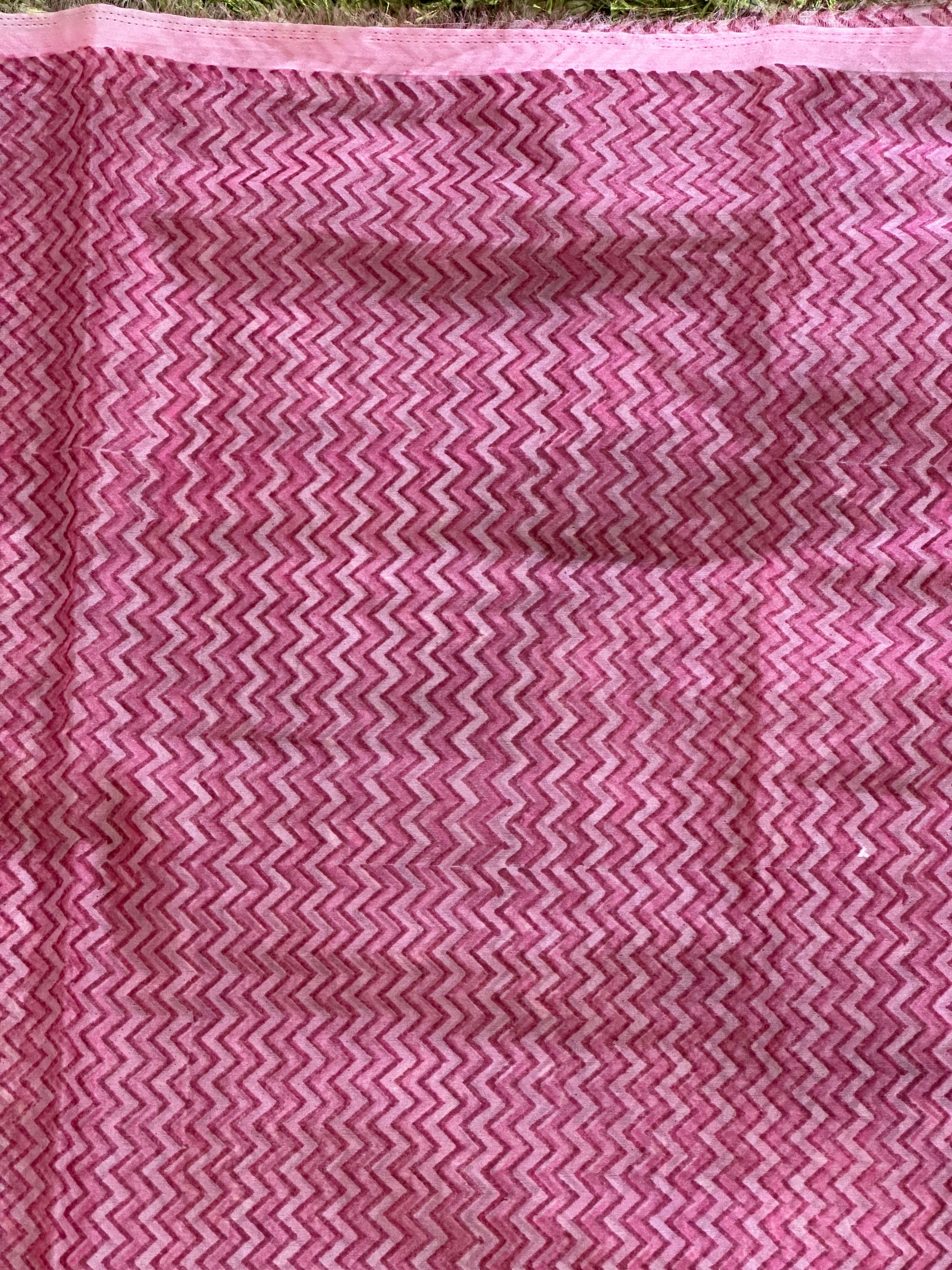 Tepchi Embroidery With Block Printed Organza Saree | JSC257