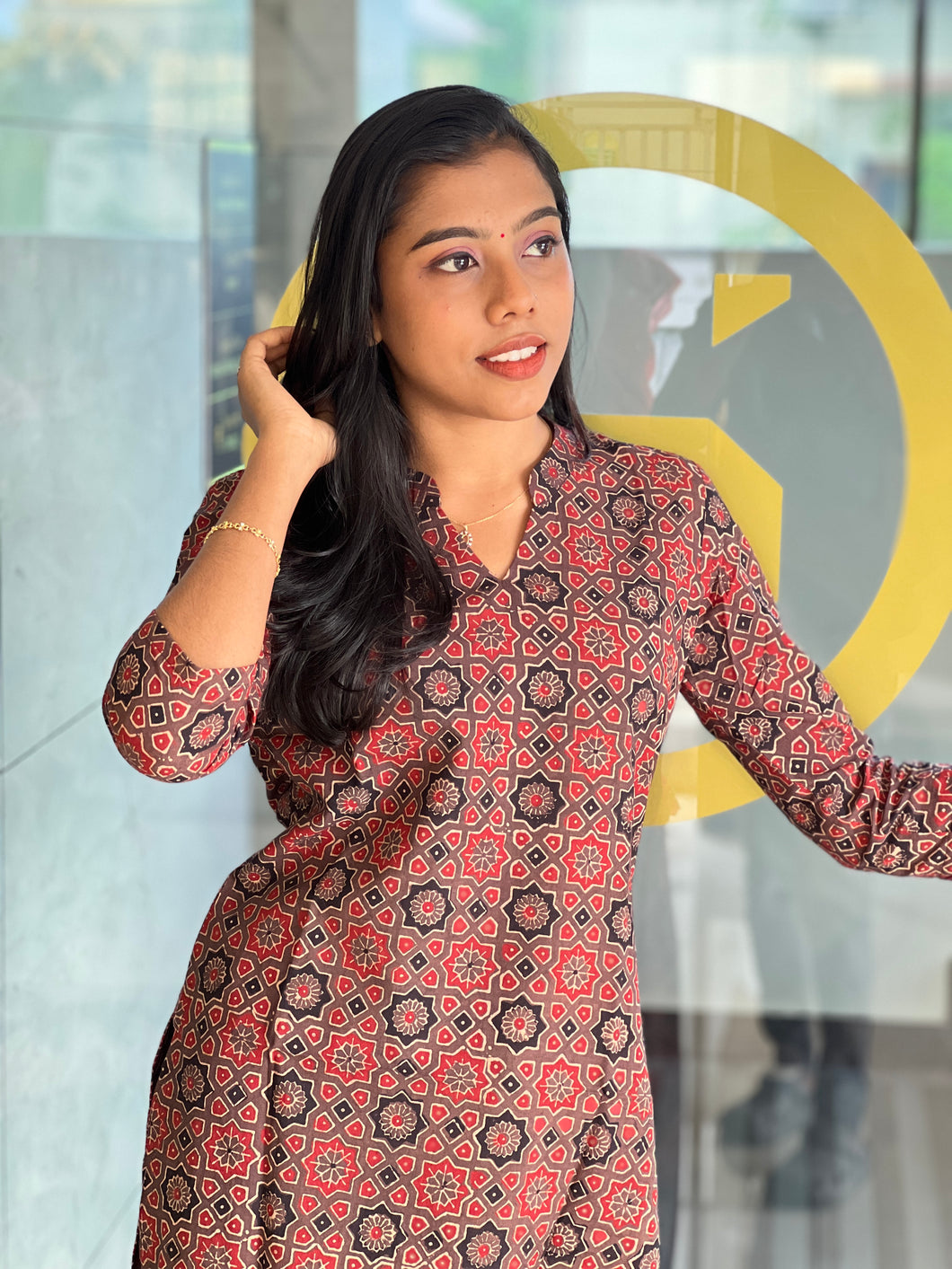 Ajrak Printed Cotton Kurta | DNT666
