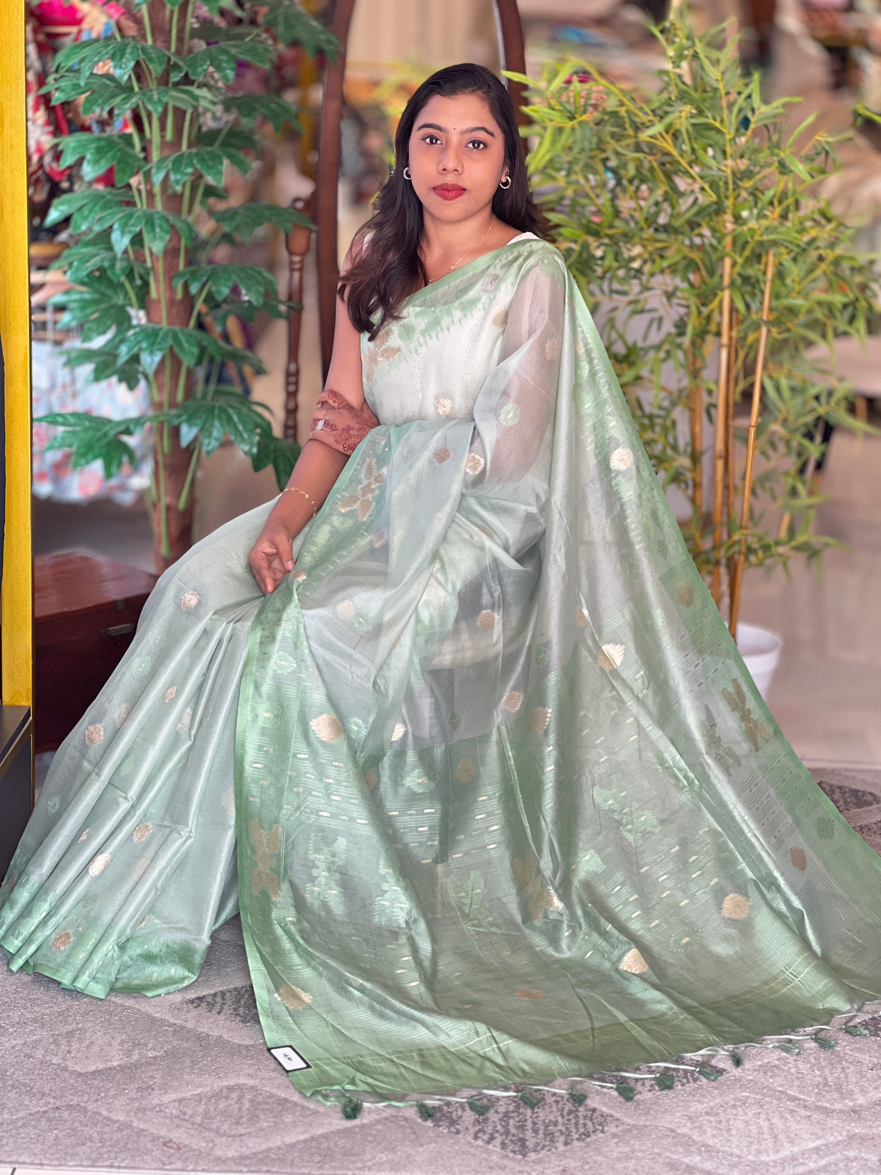 Buta Detailed Chanderi Finish Saree | SSN269